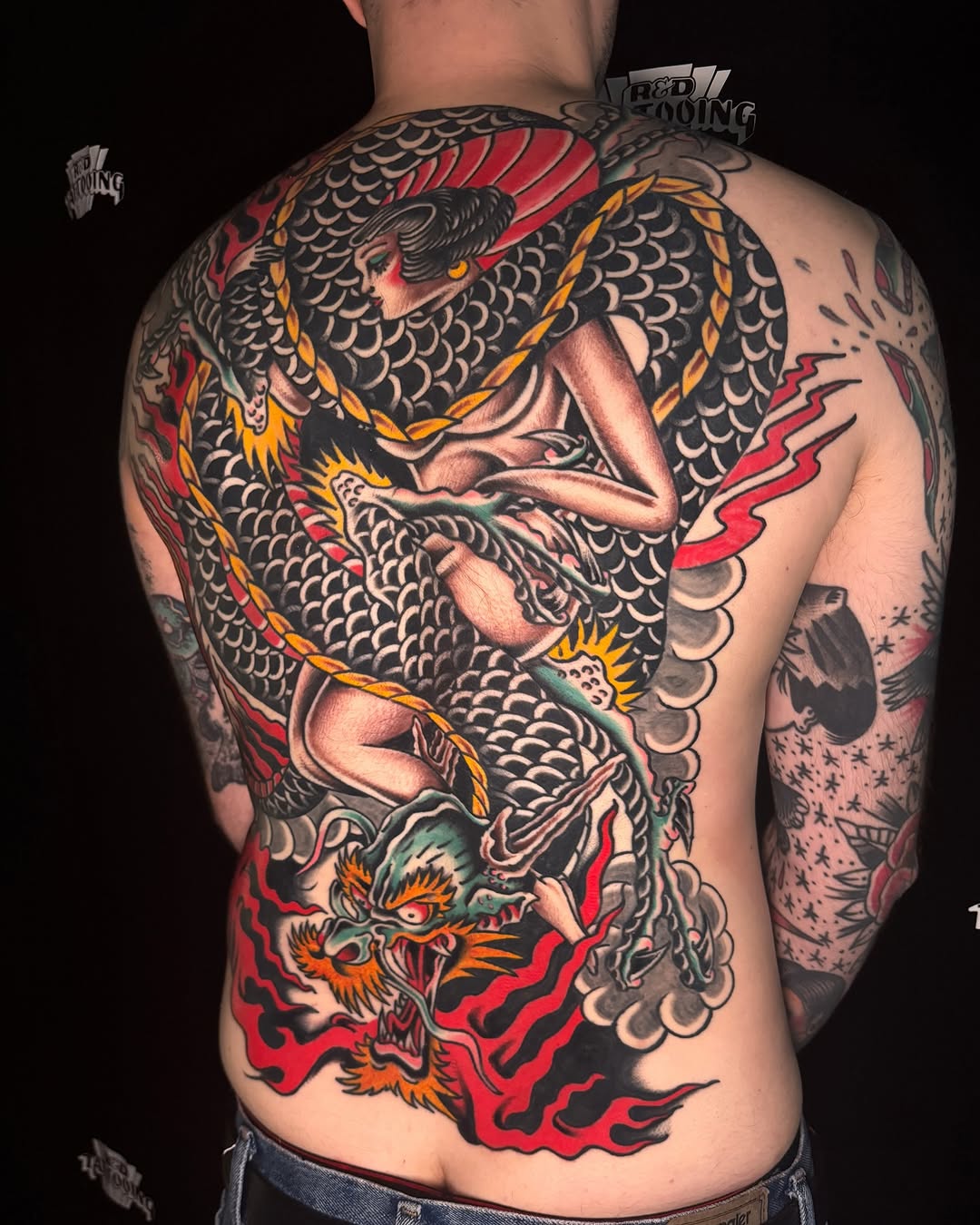 Tattoo by @tonykaplantattoo — japanese_irezumi, american_traditional
