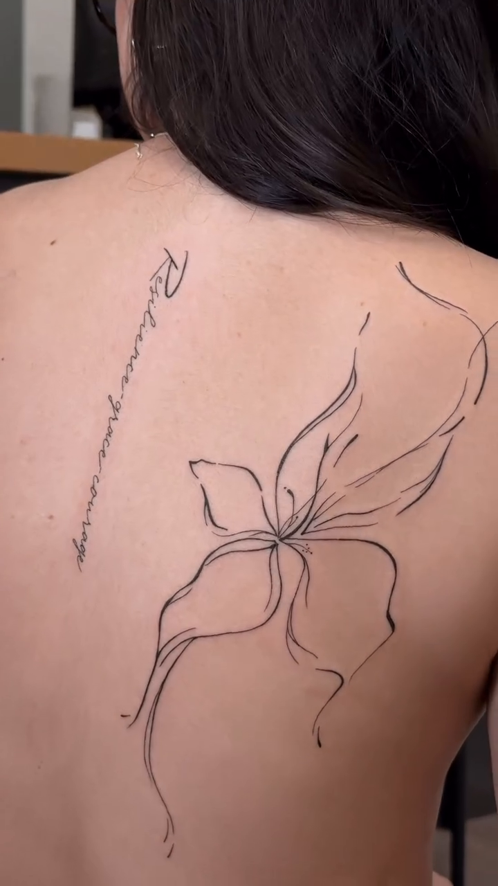 Tattoo by @vikabenito_tattoo — fine_line, lettering_script