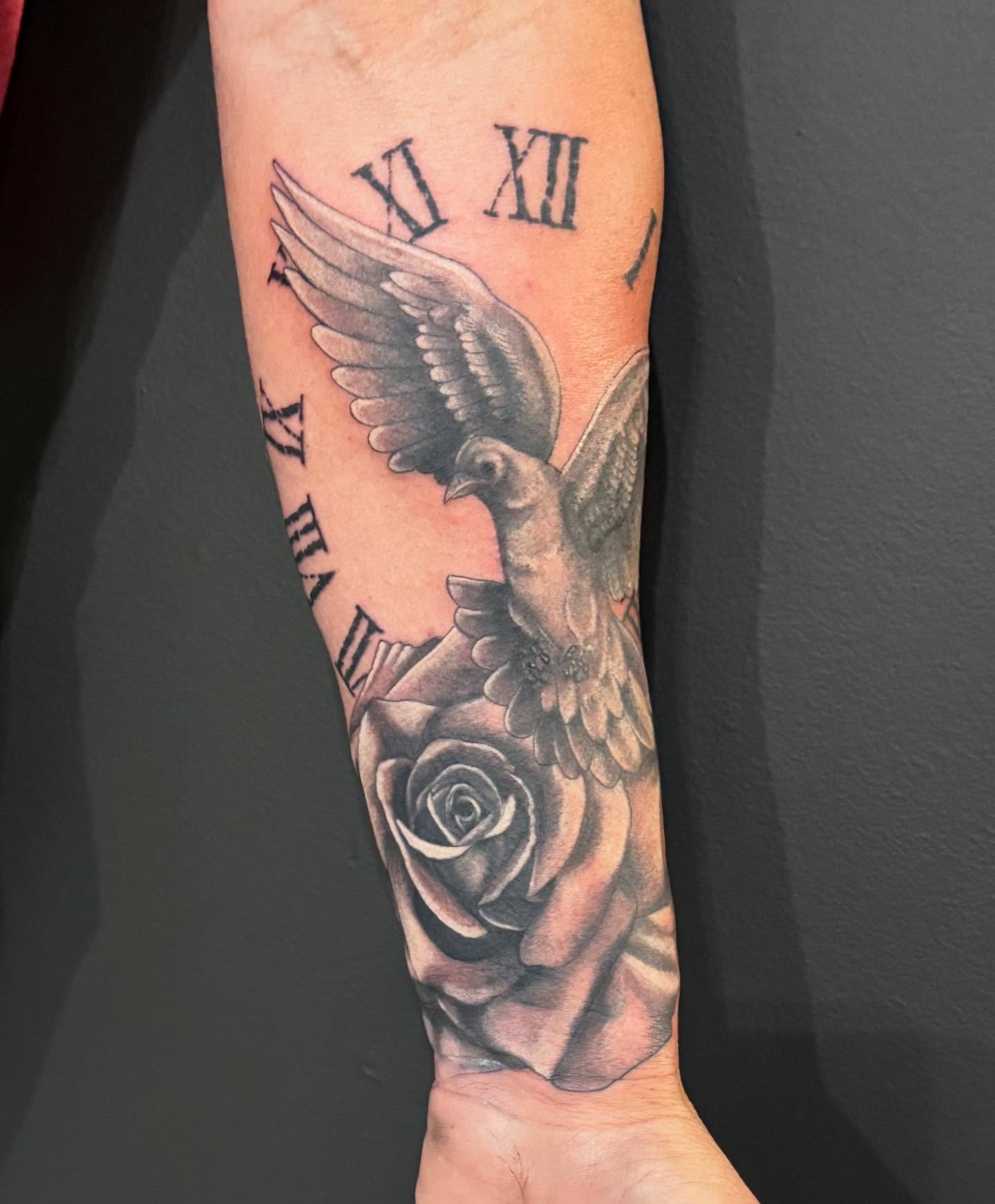 Tattoo by @dragonflytattoostudio — black_and_grey