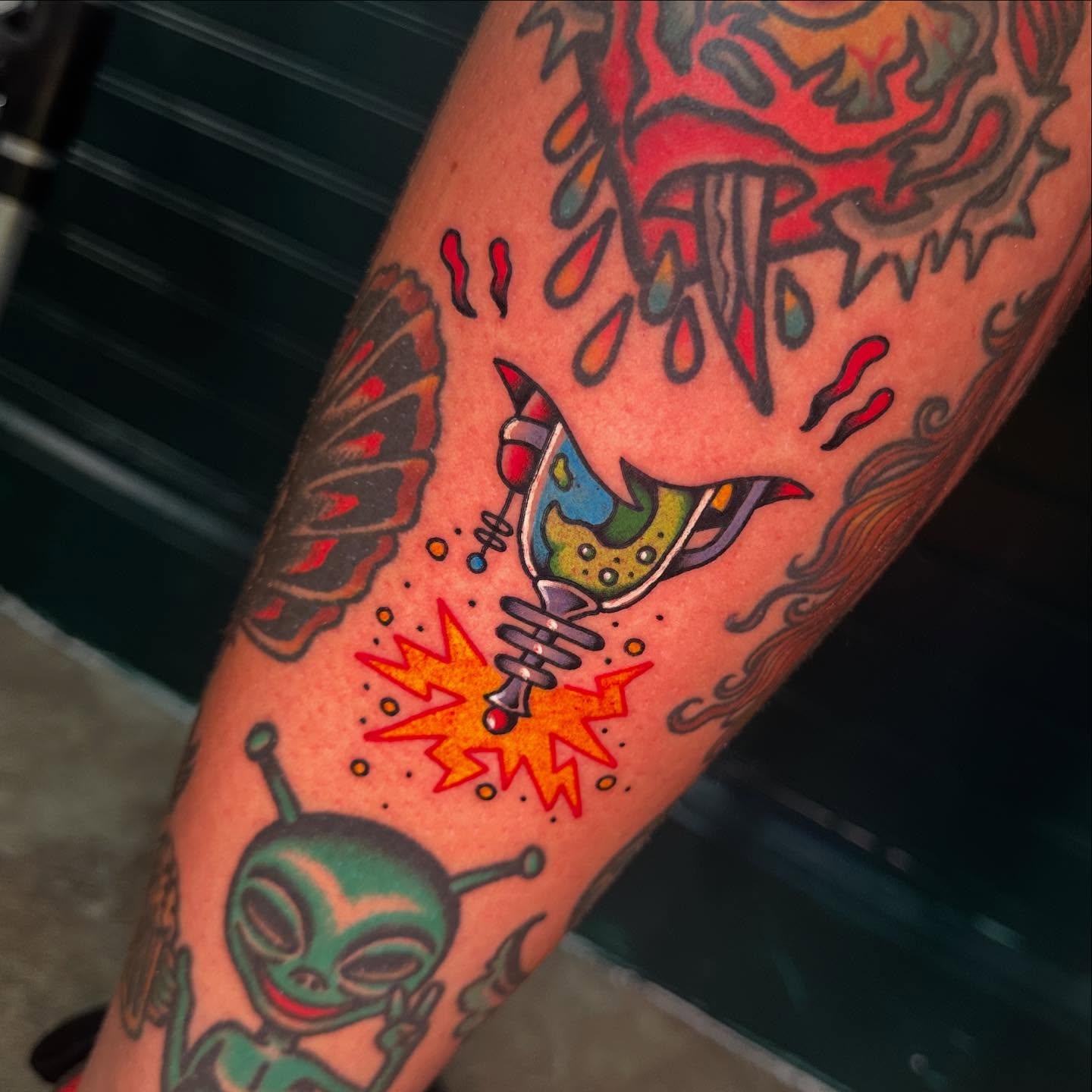 Tattoo by @tatt_brat_ — american_traditional, dotwork