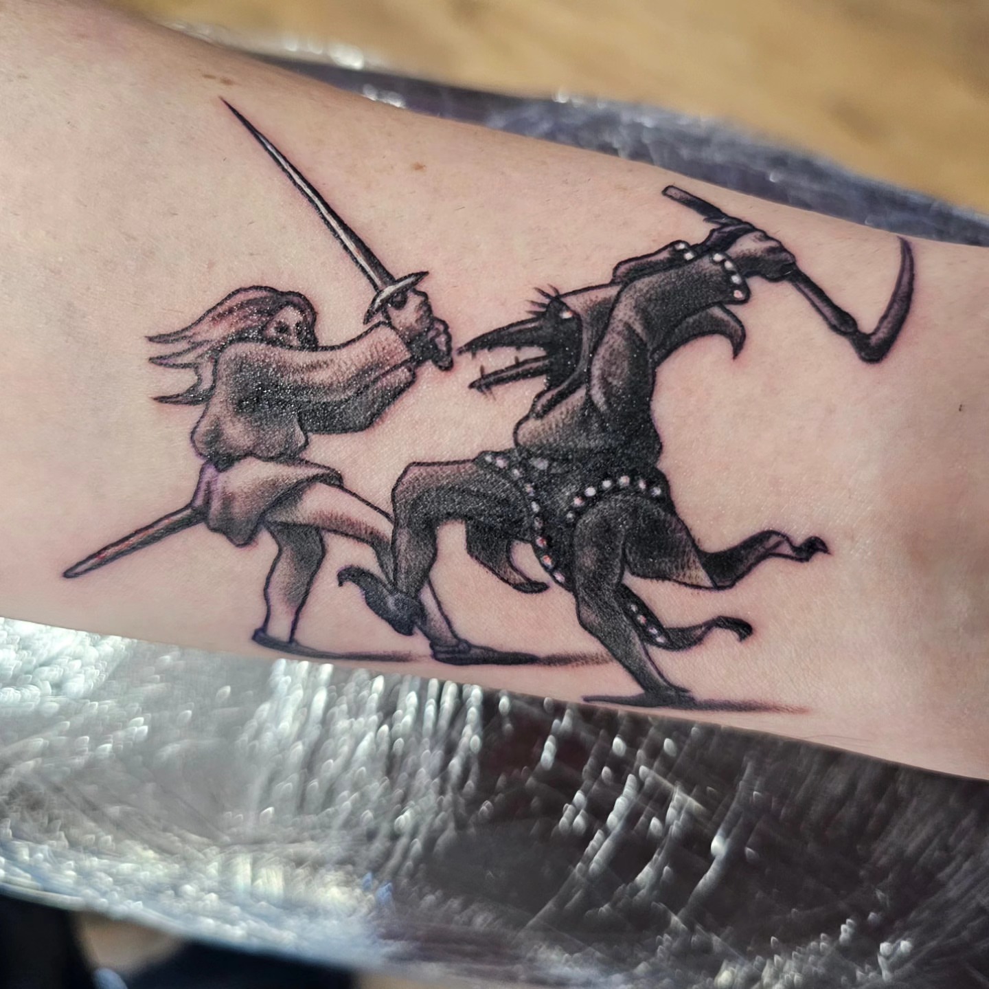 Tattoo by @billwhitejrtattoos — black_and_grey, realism