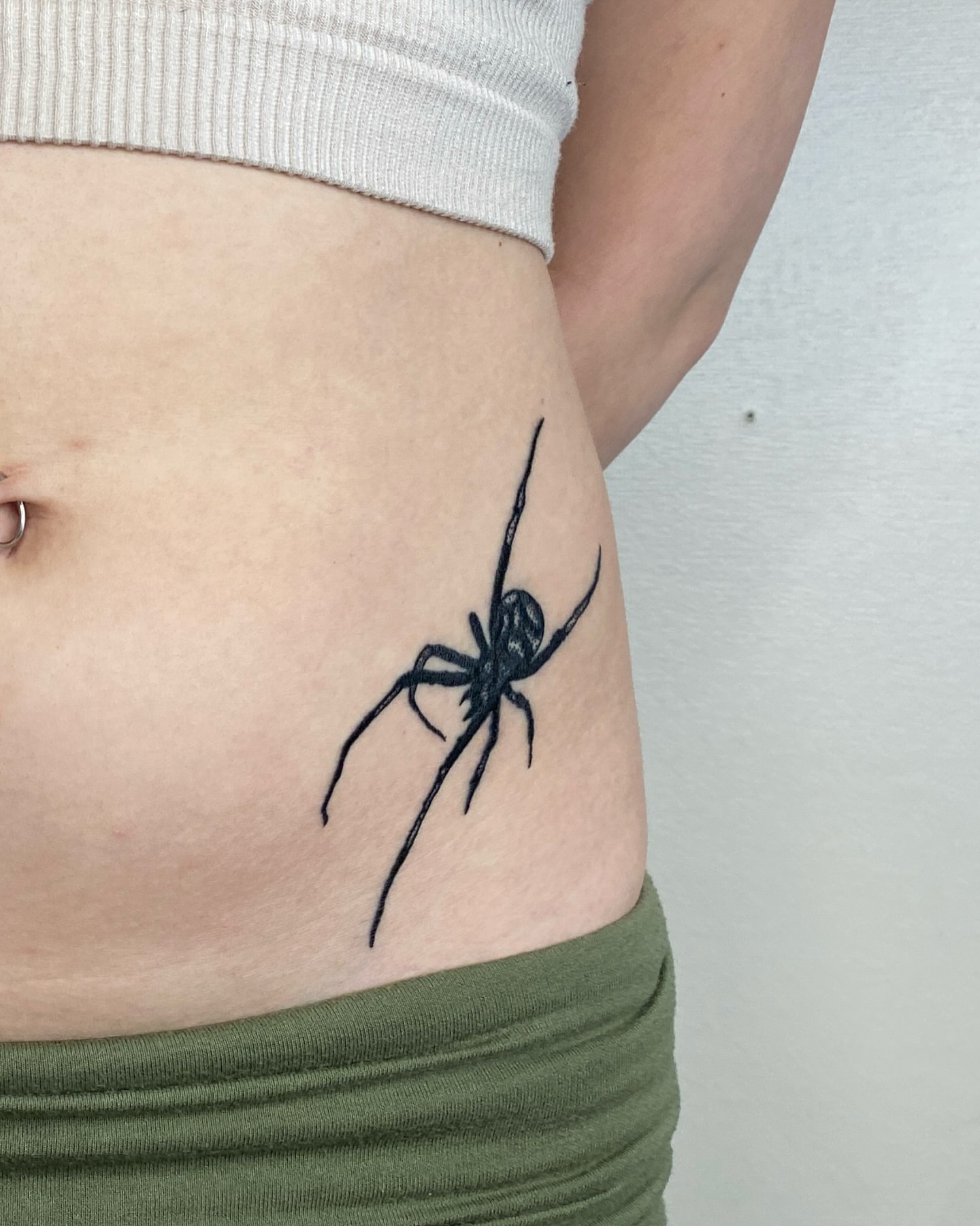 Spider black and grey tattoo by Aidan Leery, Portland, Oregon