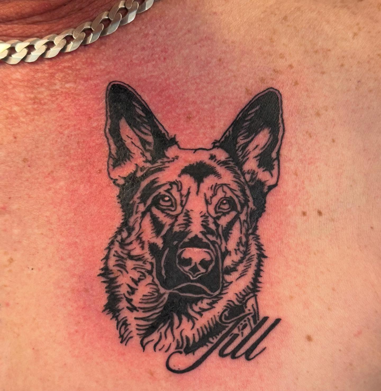 Tattoo by @aj.tattoos.piercings — black_and_grey