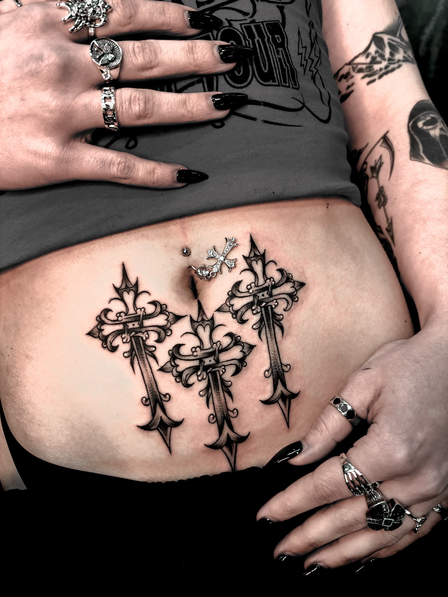 Crosses black and grey tattoo by ✿ Desiree Gawle ✿