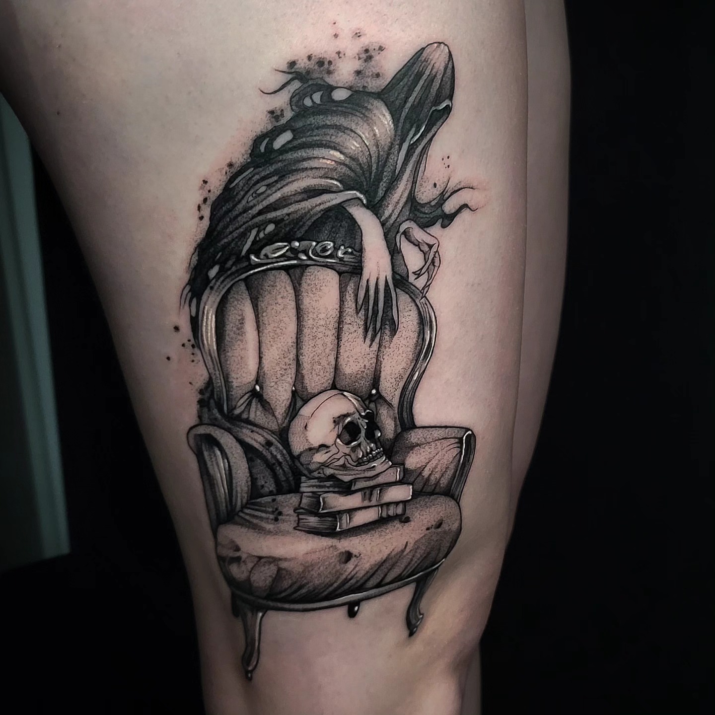 Tattoo by @brightboneink — black_and_grey, realism