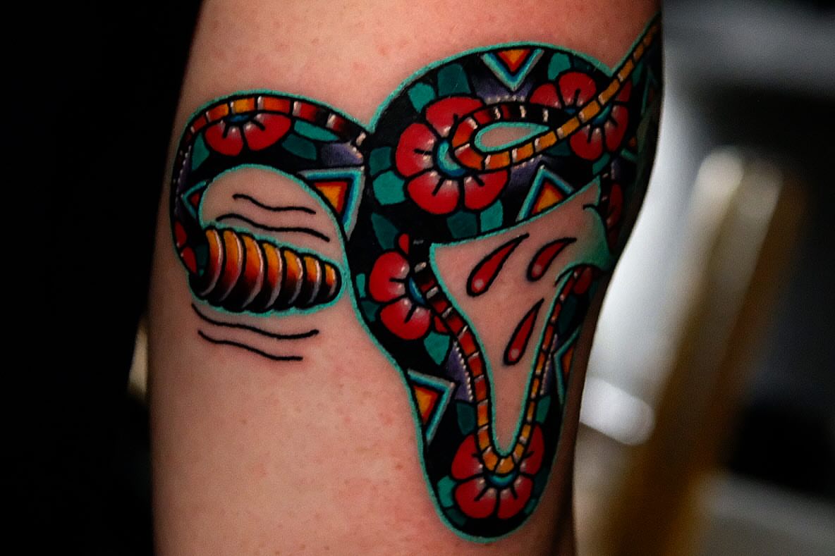 Mask Chicano tattoo on the forearm by Don Boos Tattoos