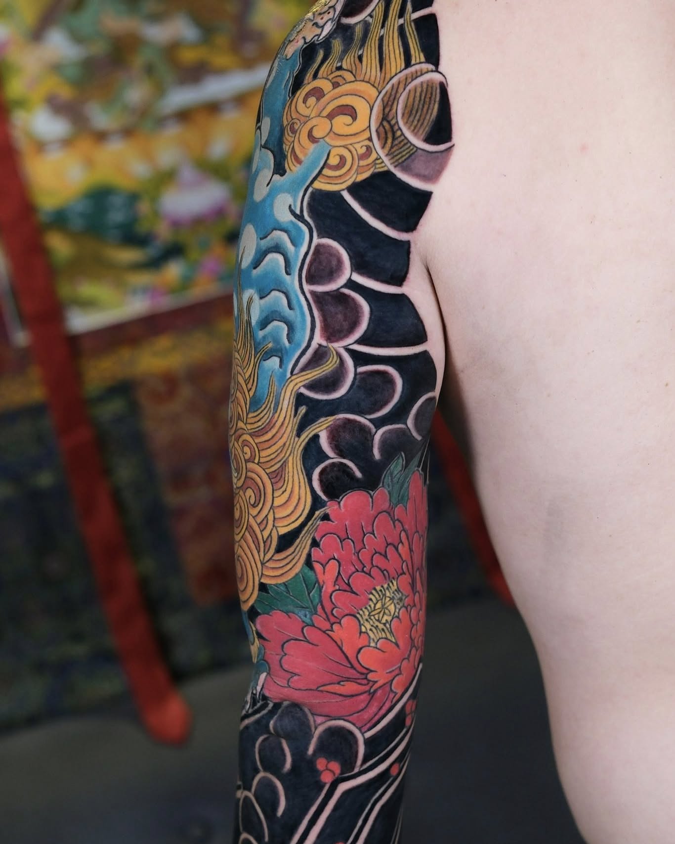 Tattoo by @cdragontattoo — japanese_irezumi, dotwork