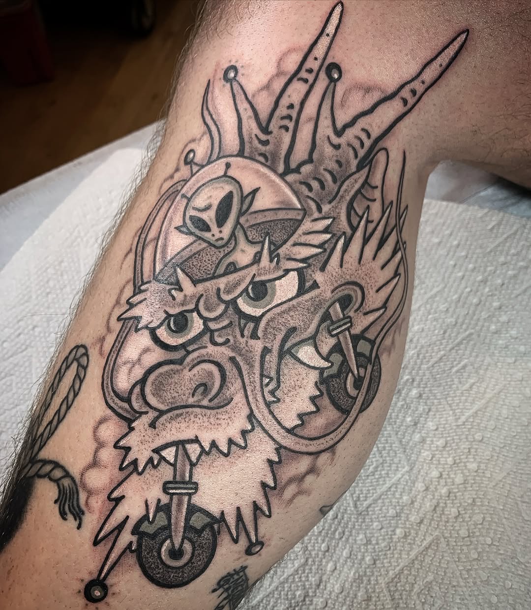 Tattoo by @destroytroy — american_traditional, black_and_grey