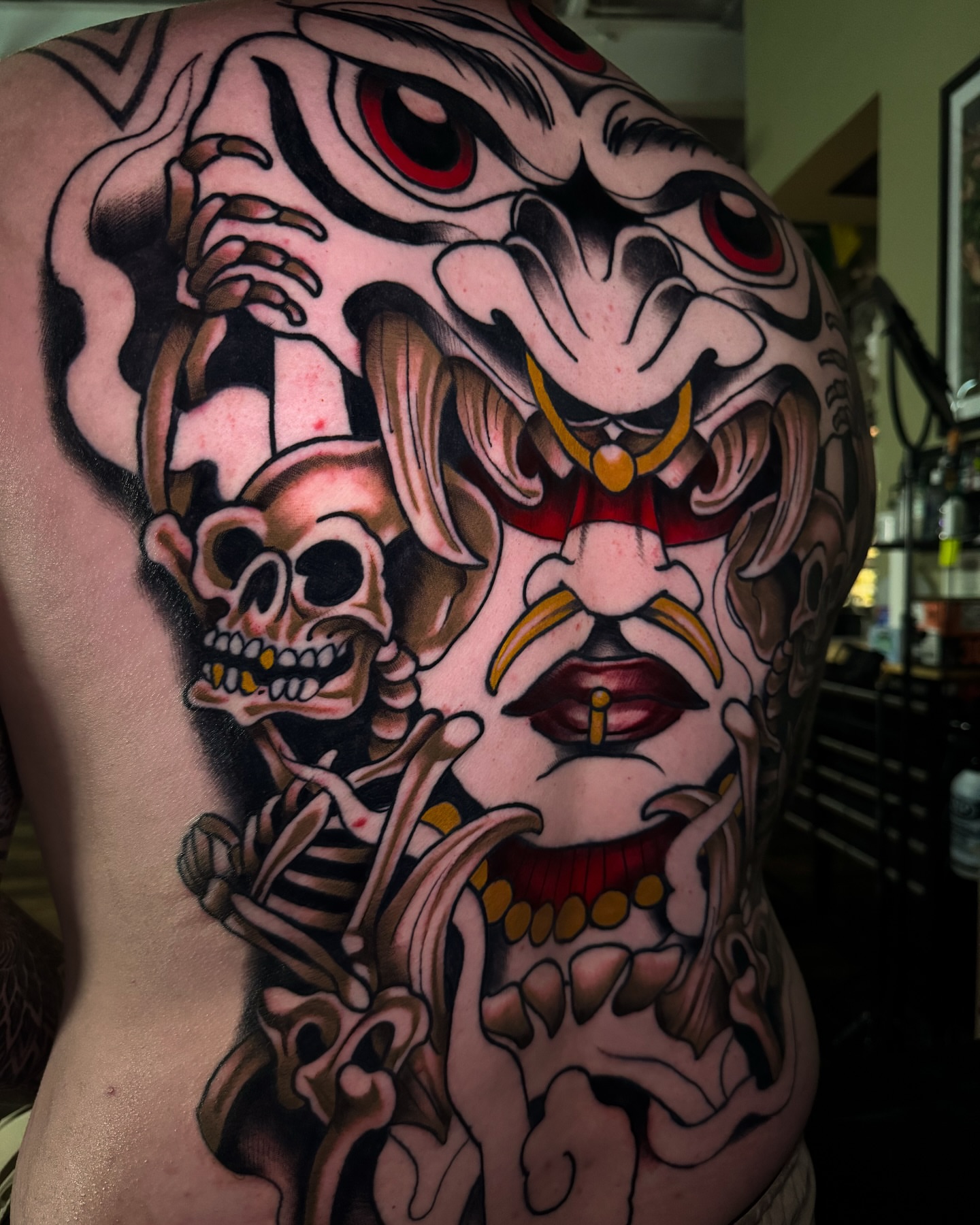 Japanese demon japanese irezumi tattoo on the back by Cory Cartwright