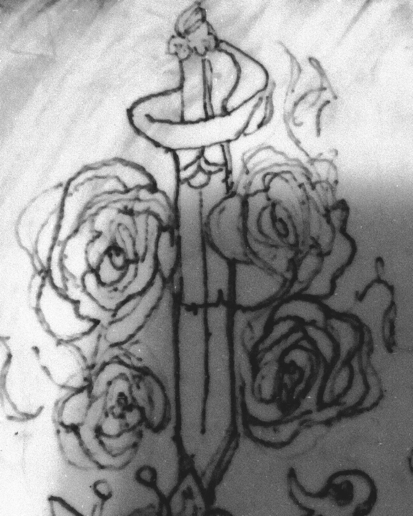 Roses and figure sketch tattoo by 💜✨🥀⚡🔮ヘンドリックスの家 🖤👁🤘🏽🔥, Irvington, New Jersey