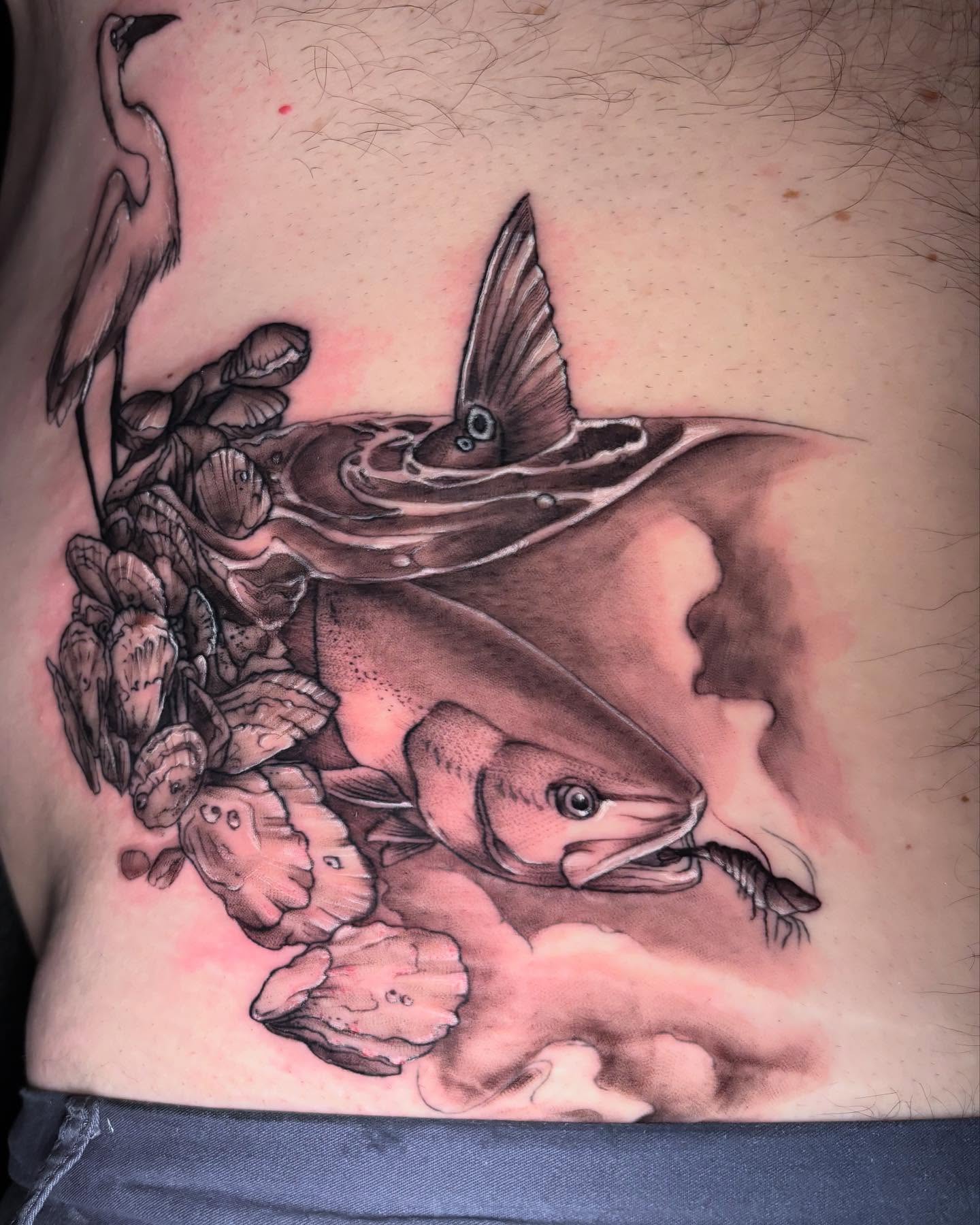 Tattoo by @kay_tatz — realism, dotwork