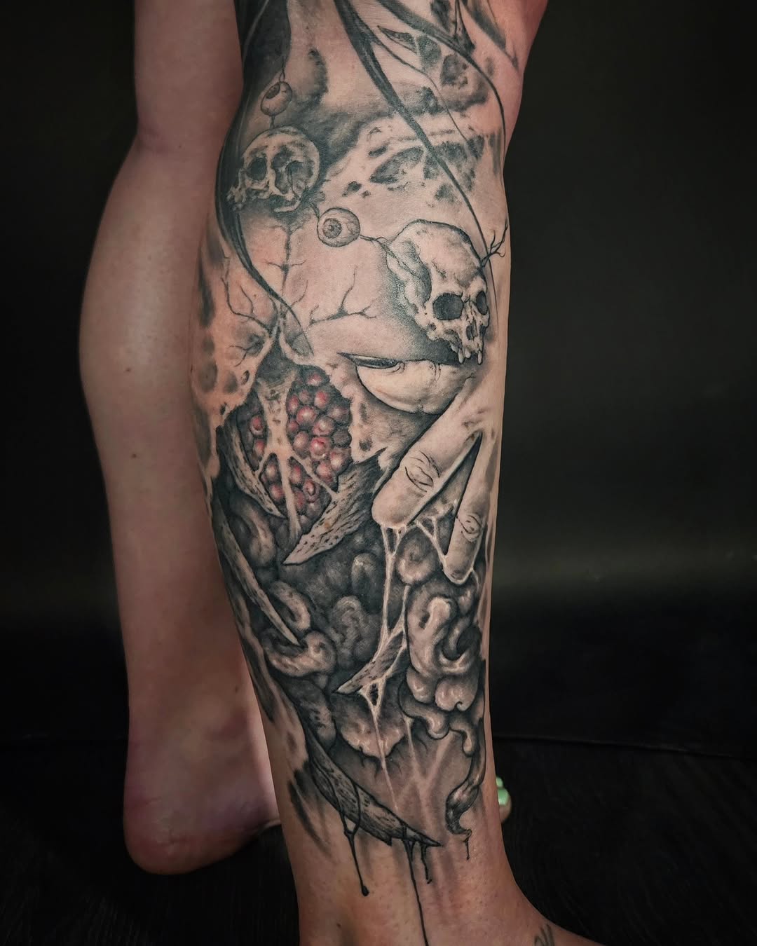 Tattoo by @d.r_tattoos — dark_realism, black_and_grey