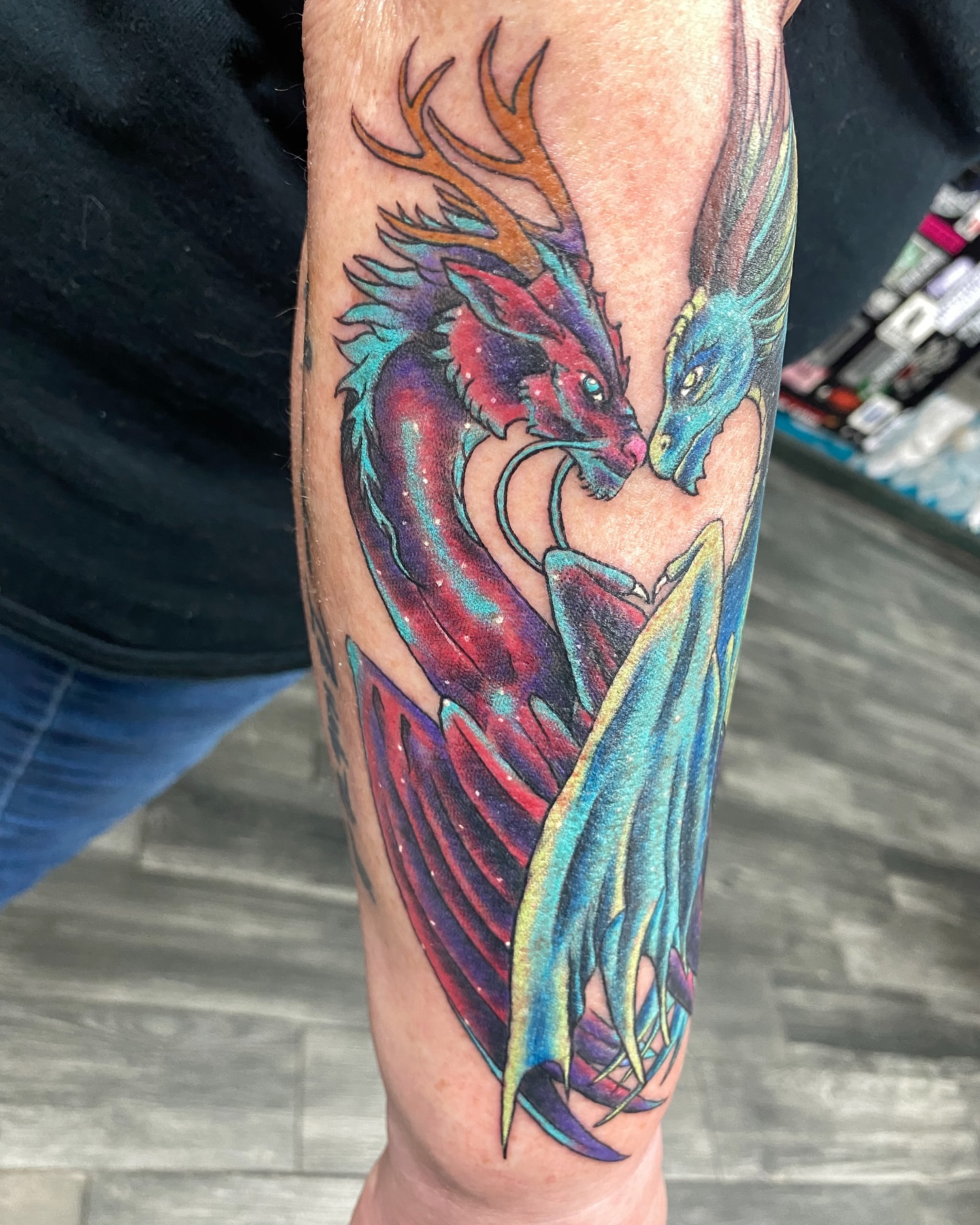 Tattoo by @heidihoodtattoos — dotwork, surrealism