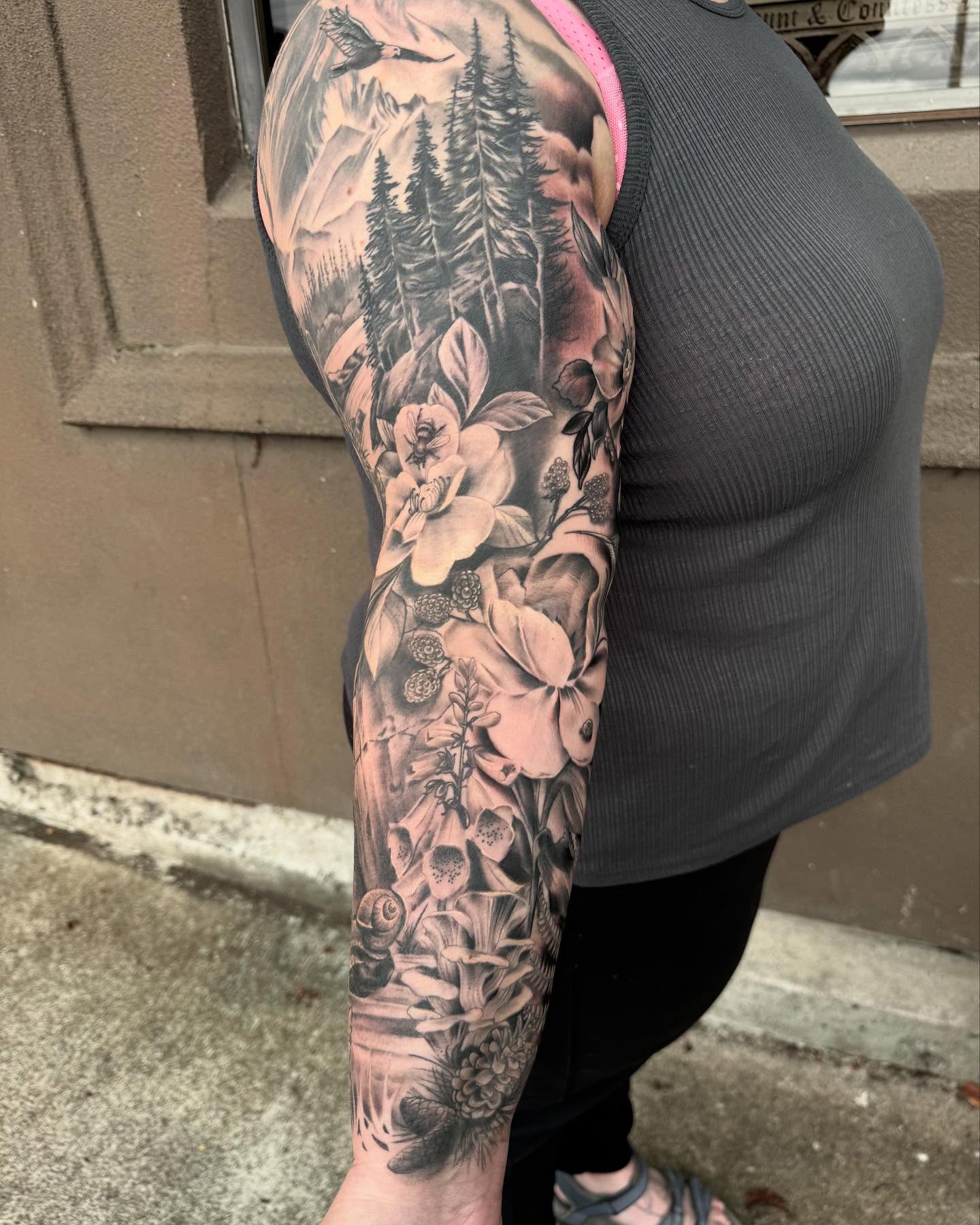 Tattoo by @travisbrowntattoos — black_and_grey, realism