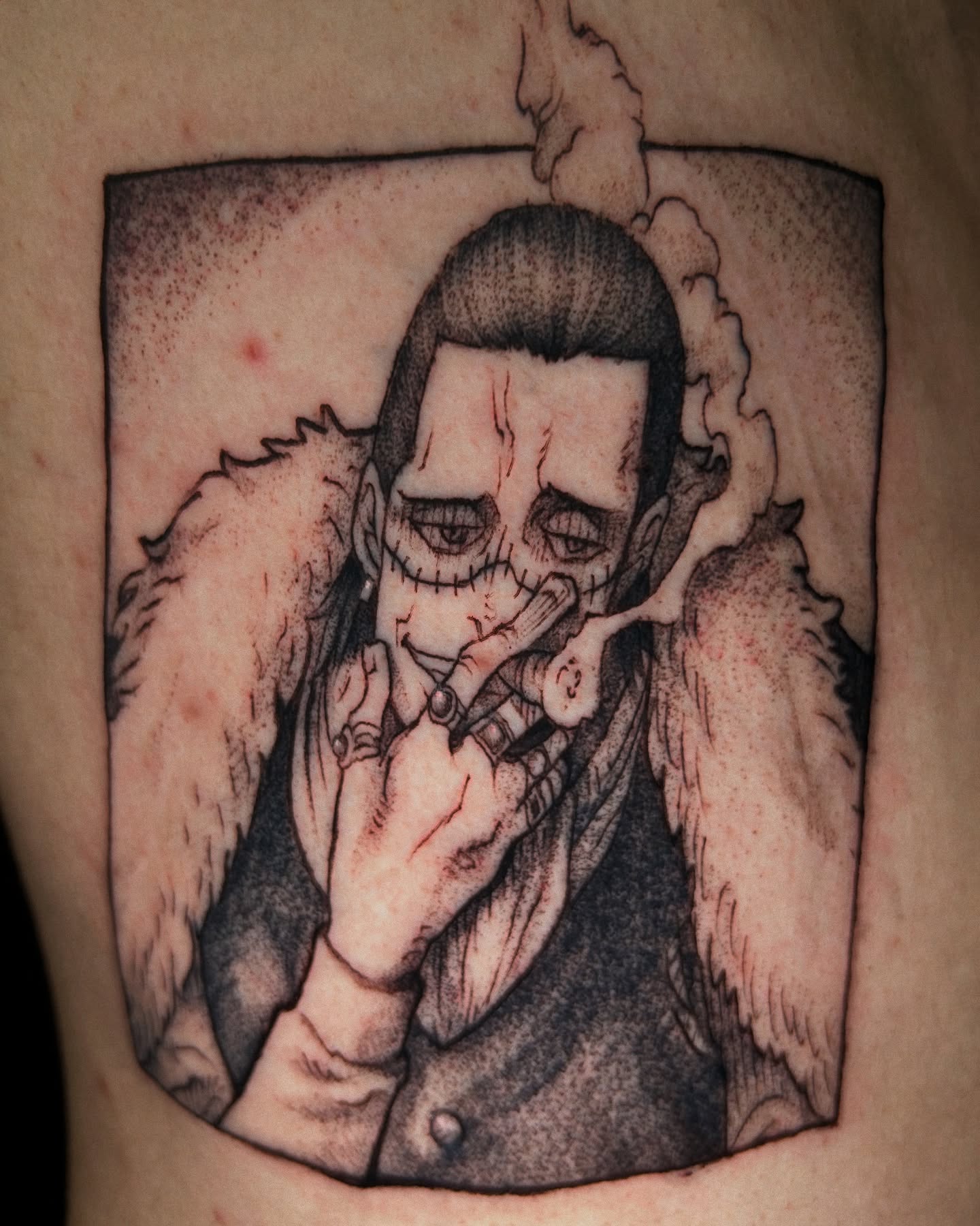 Smoking man black and grey tattoo on the torso by π°ππππ π»ππππ - π°ππππ π±&πΆ ππππππ π°πππππ