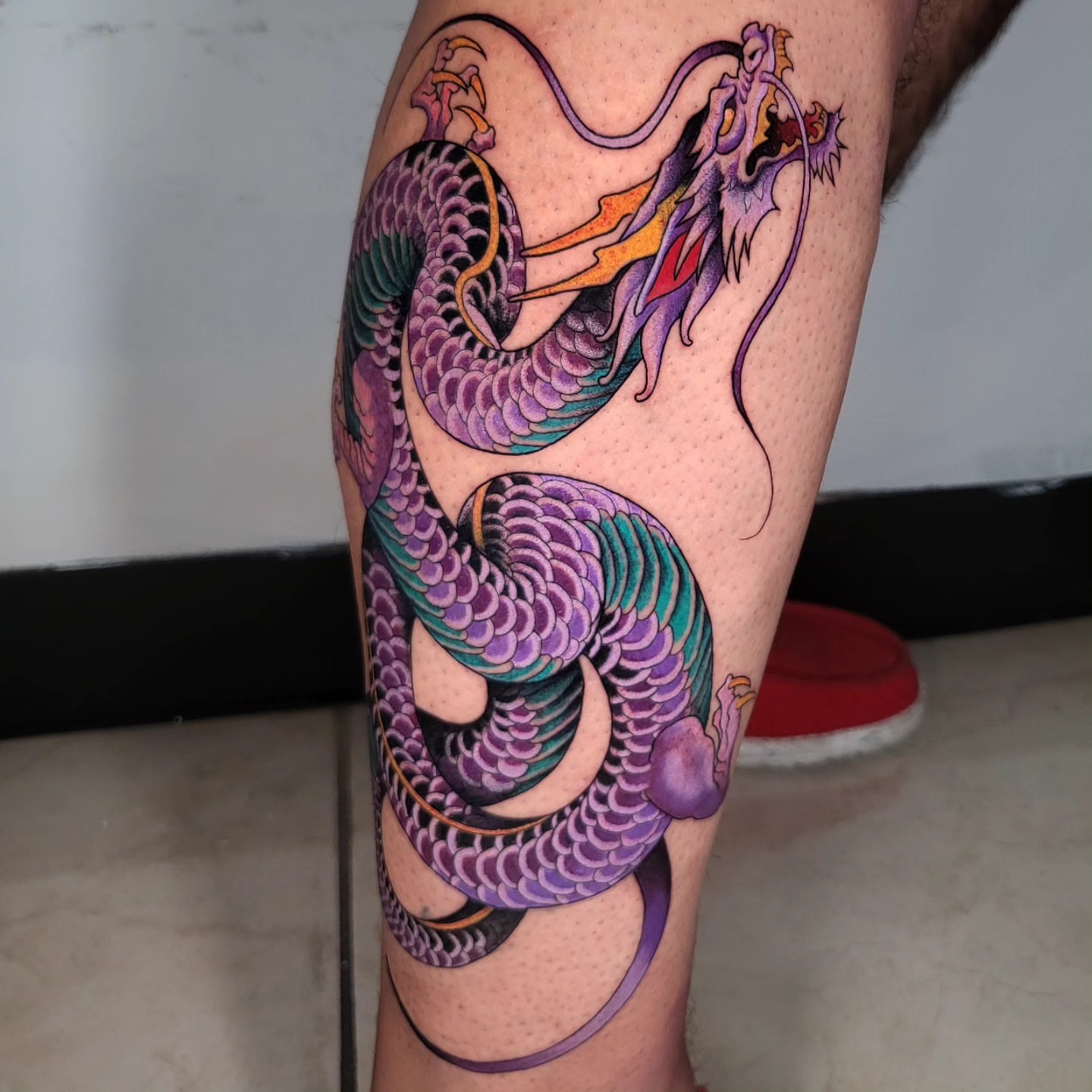 Dragon japanese irezumi tattoo on the forearm by Brenda Juarez - Tattoo Artist