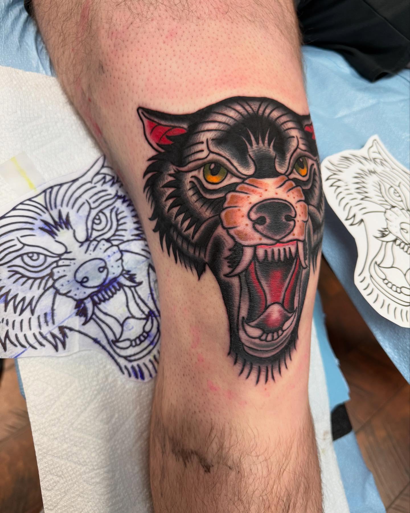 Wolf realism tattoo on the forearm by ๐ท๐๐๐๐ ๐ฎ๐๐๐๐