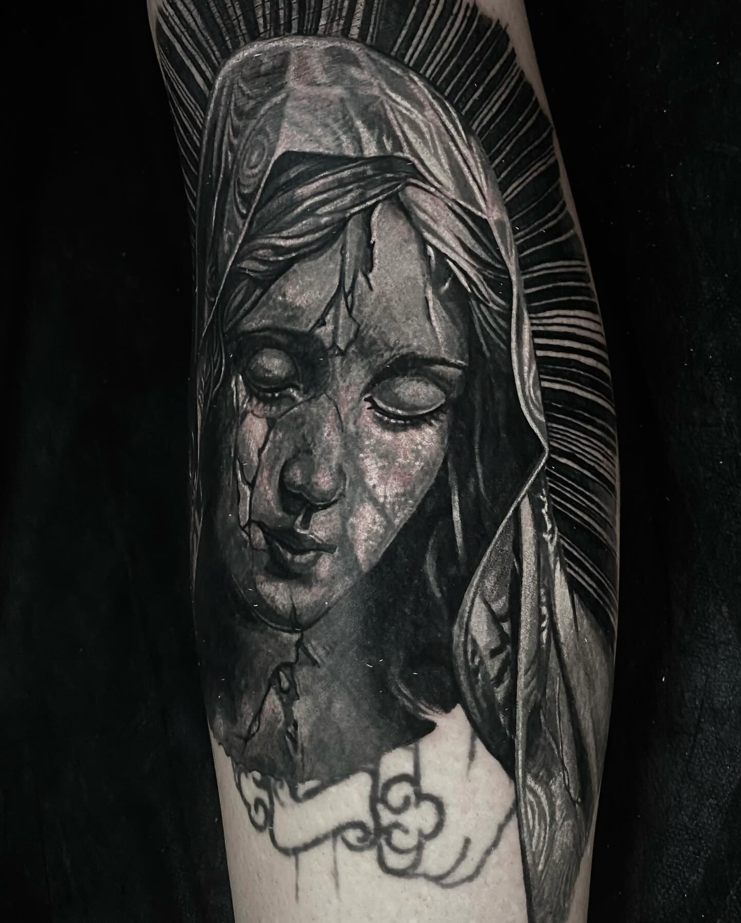 Tattoo by @crojasart — black_and_grey, realism