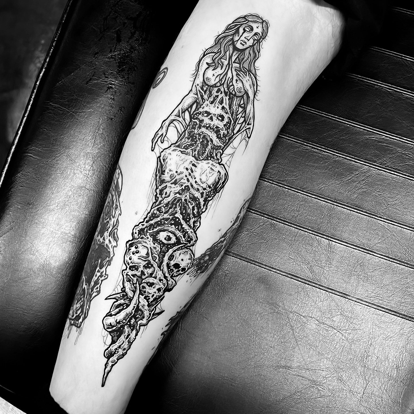 Tattoo by @jonvonschlong — black_and_grey, realism