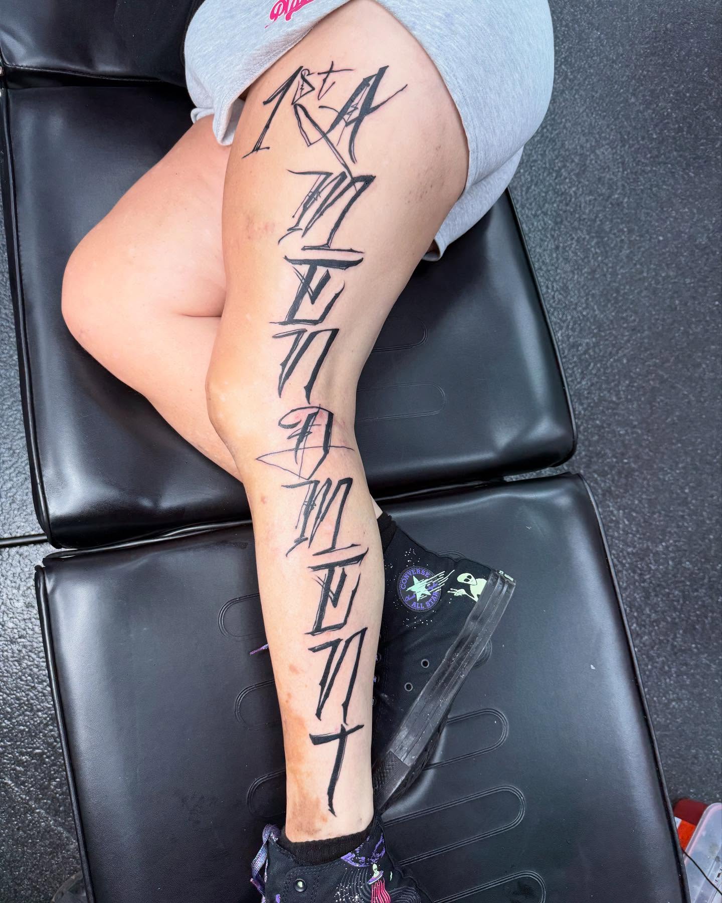 Tattoo by @seanhollandtat2 — lettering_script