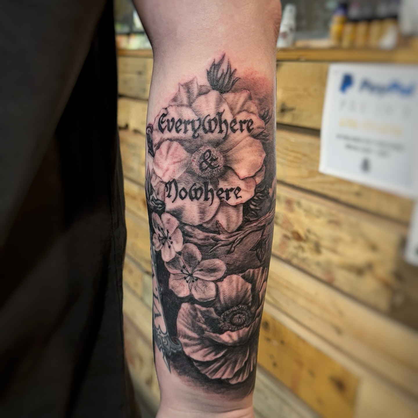 Tattoo by @emmarainetattoo — black_and_grey