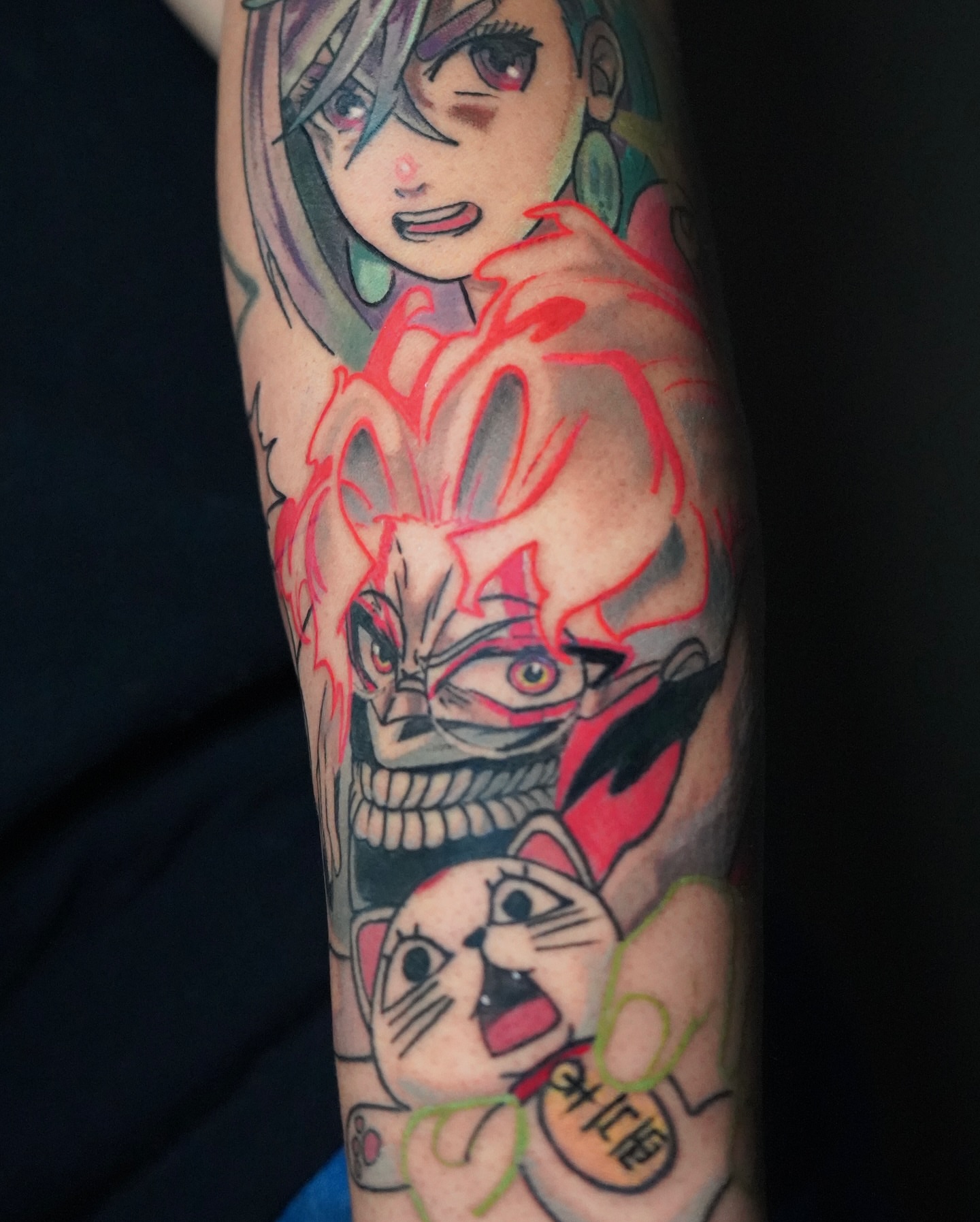Tattoo by @blasianj.ink — anime, dotwork