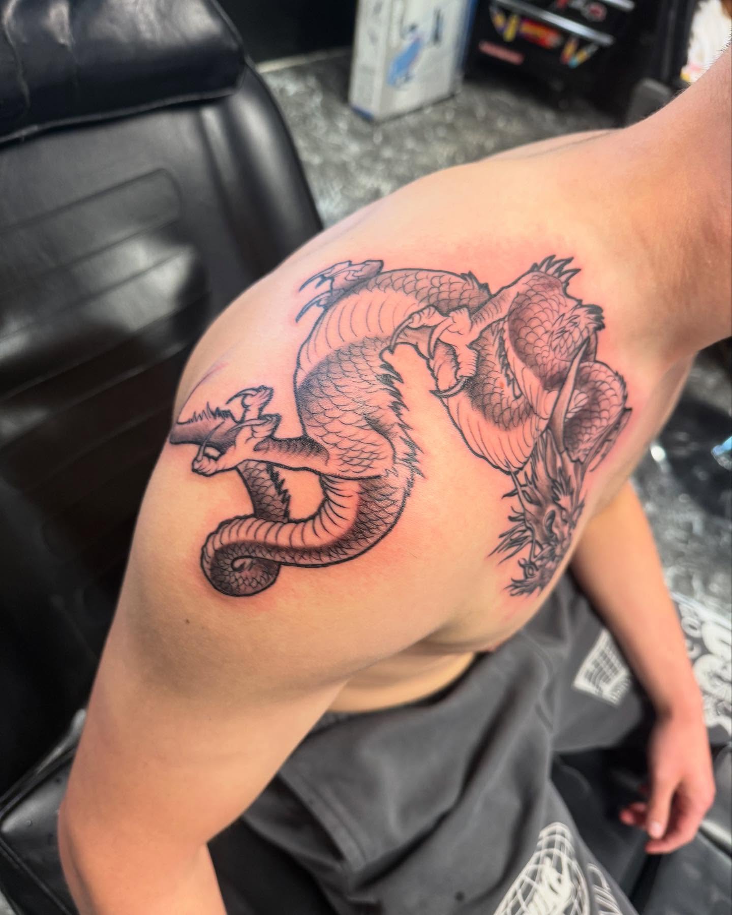 Tattoo by @scottys_ink315 — black_and_grey