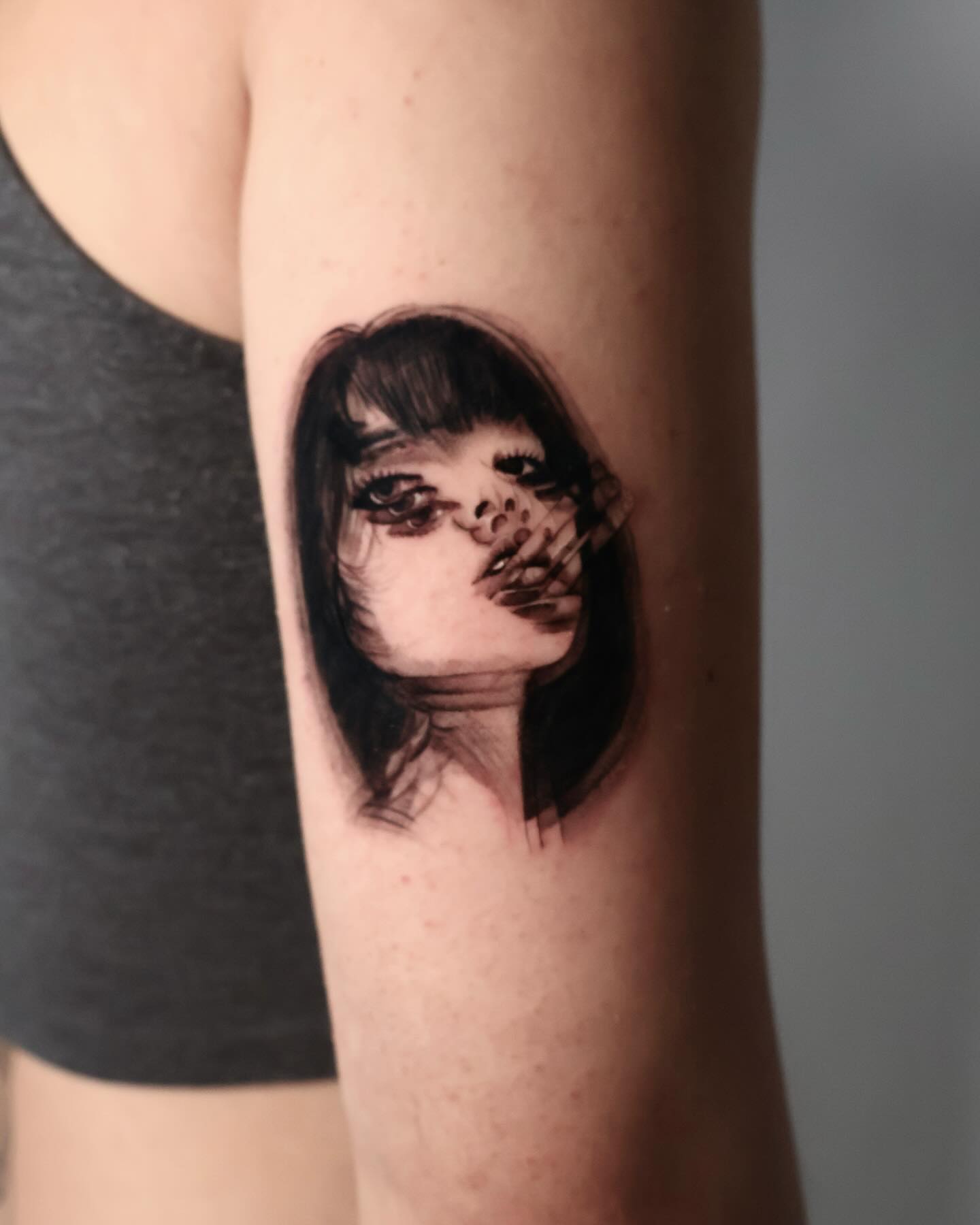 Woman realism tattoo on the forearm by Stephanie Pedraza