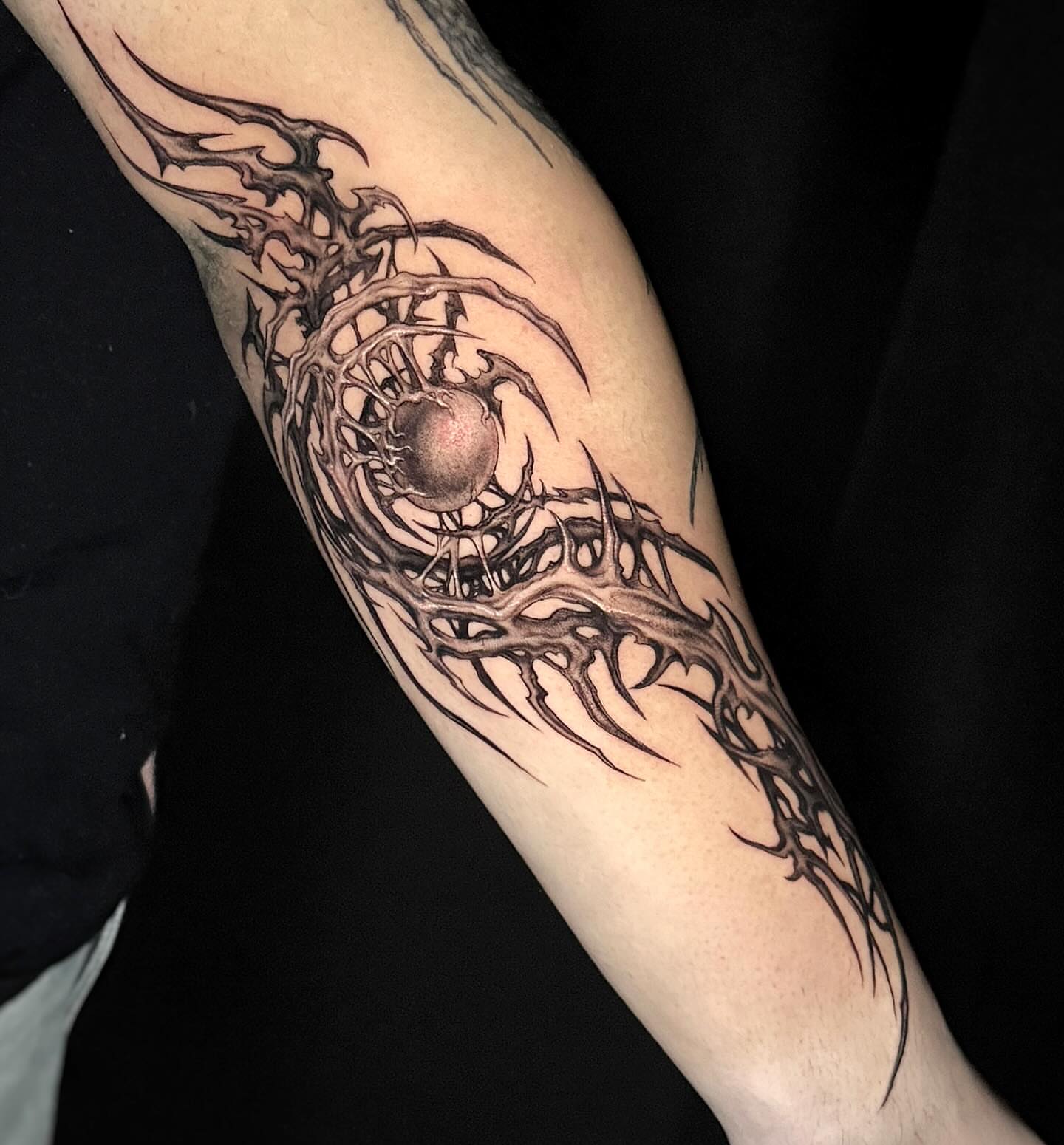 Tattoo by @jeminren — black_and_grey, geometric