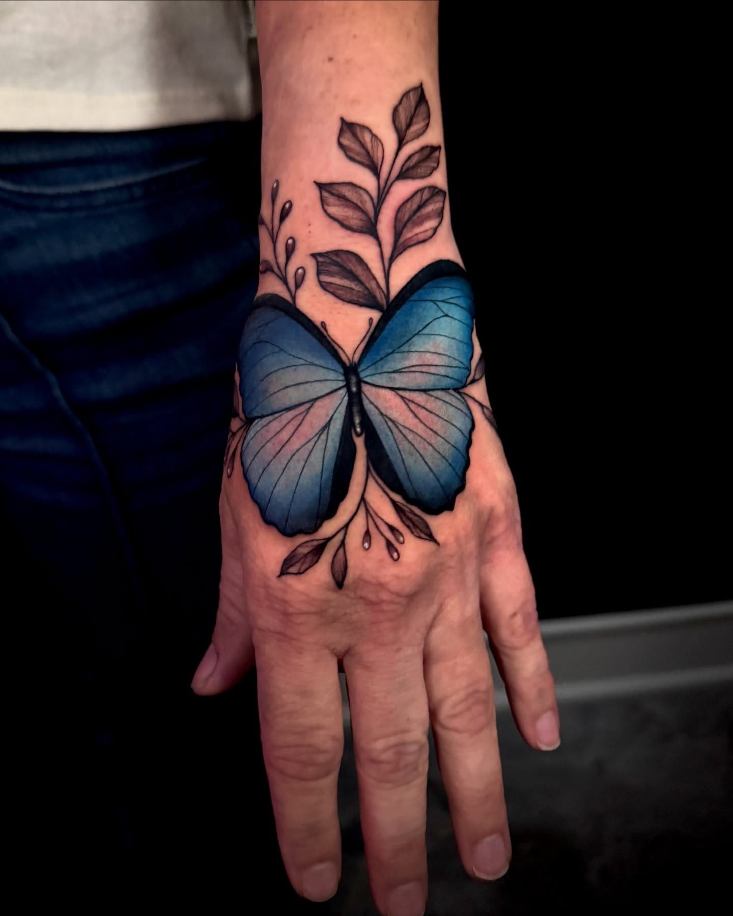 Butterfly realism tattoo on the hand by 𝕭𝖆𝖇𝖊𝖔𝖓𝖙𝖍𝖊𝖒00𝖓🌙🪬, Colorado Springs, Colorado