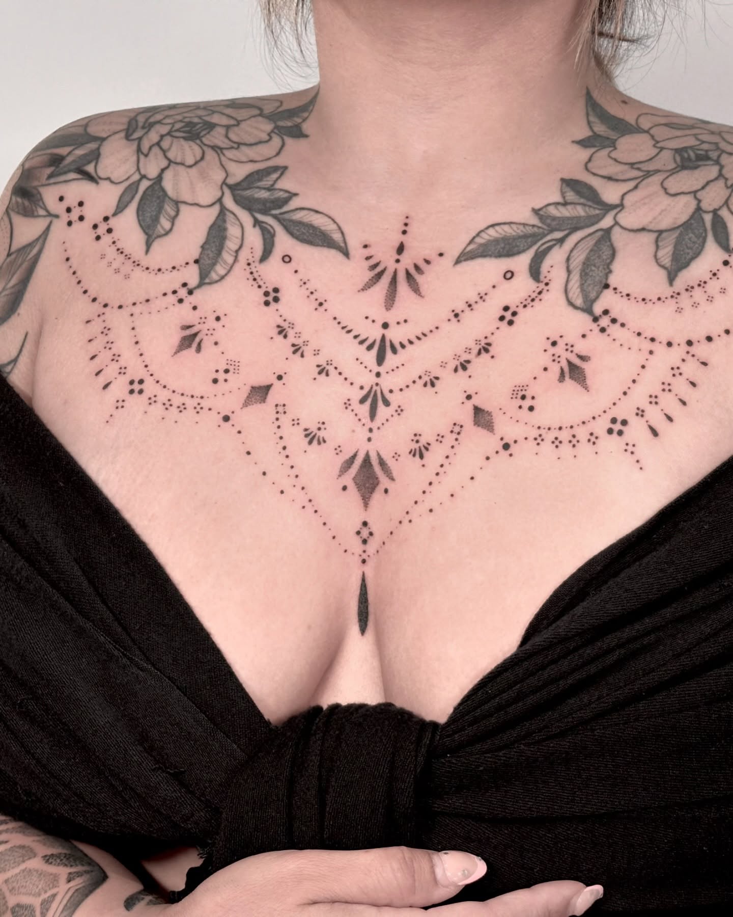 Tattoo by @michatattoos — dotwork, ornamental