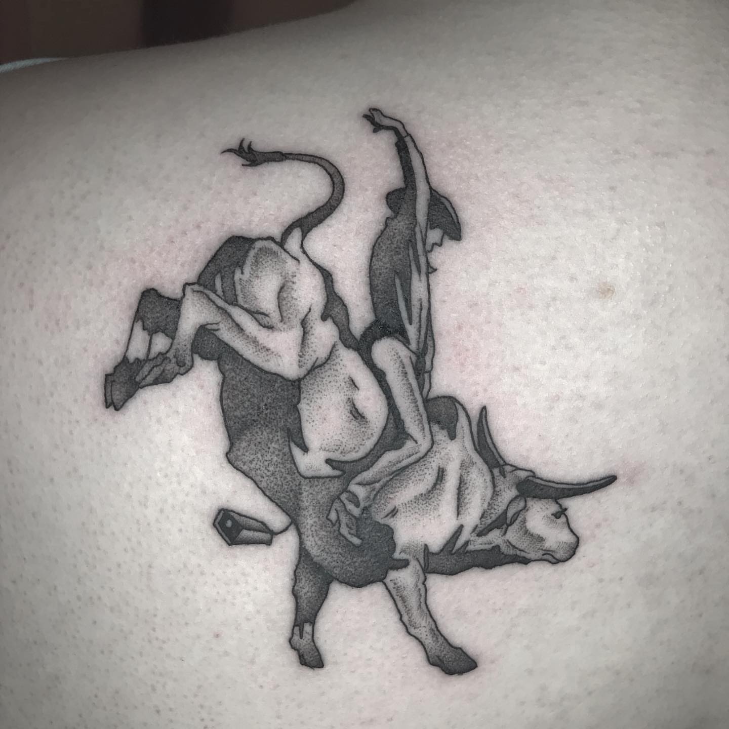 Tattoo by @raineydaytattoos — dotwork