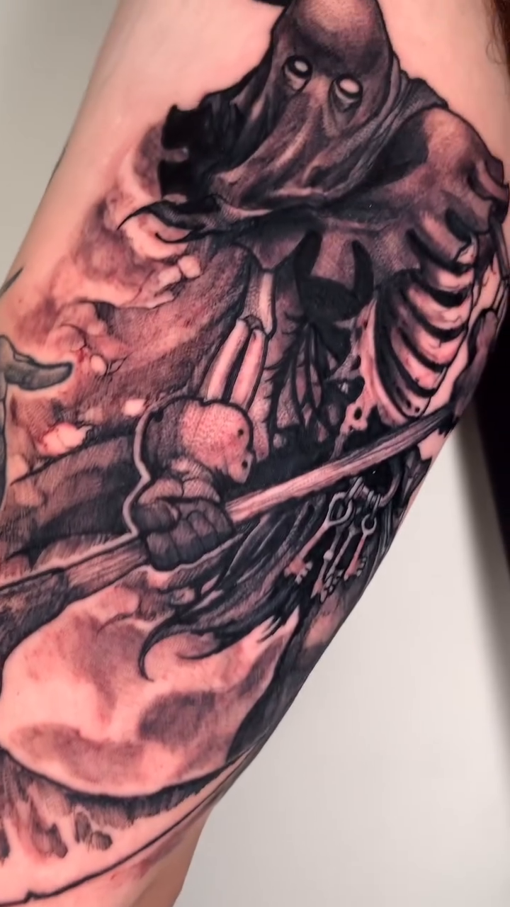 Grim Reaper with scythe dark realism tattoo by ⚔ Dylan Smith ⚔, Richmond, Virginia