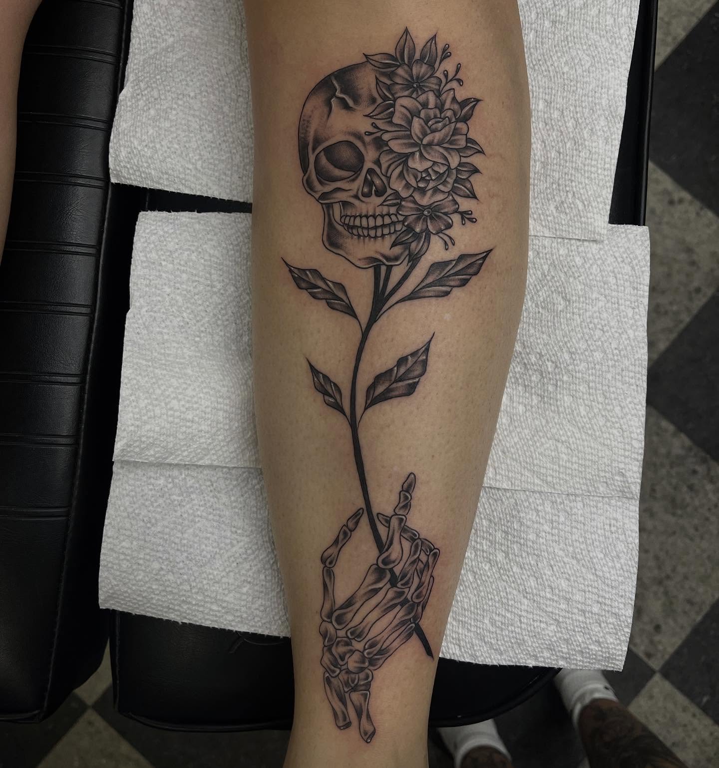 Tattoo by @goldenboysink — black_and_grey, realism