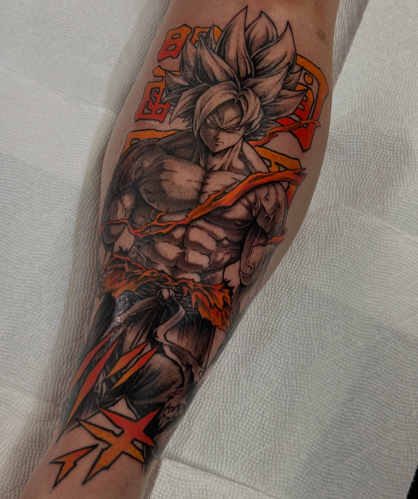 Son goku anime tattoo on the forearm by ɢᴀʙʀɪᴇʟ ᴍᴇɴᴅᴇꜱ ᴏʟɪᴠᴇɪʀᴀ