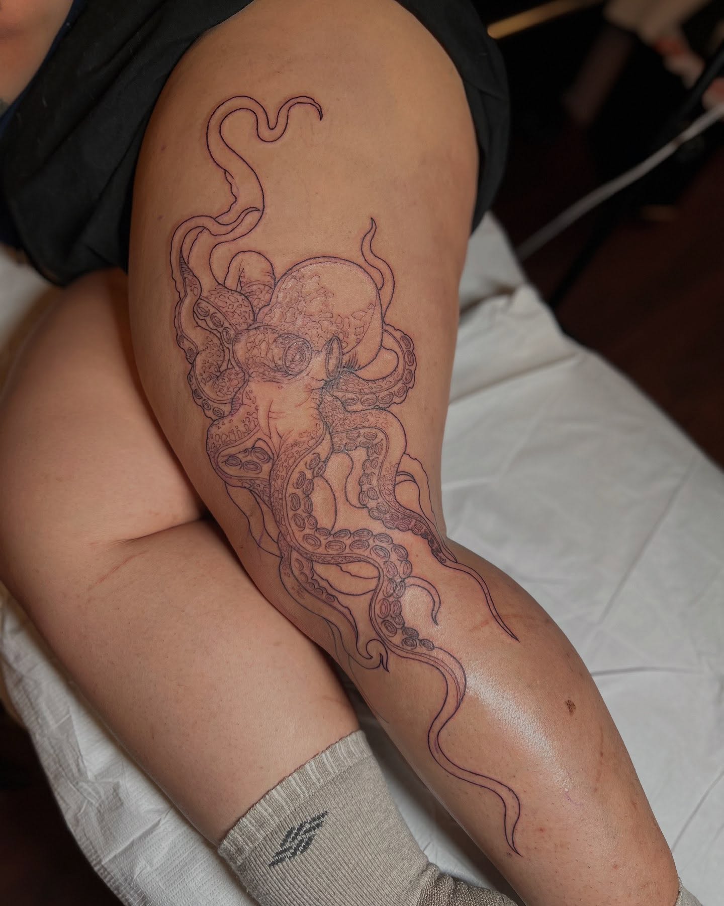 Tattoo by @makoto.tattooarts — black_and_grey
