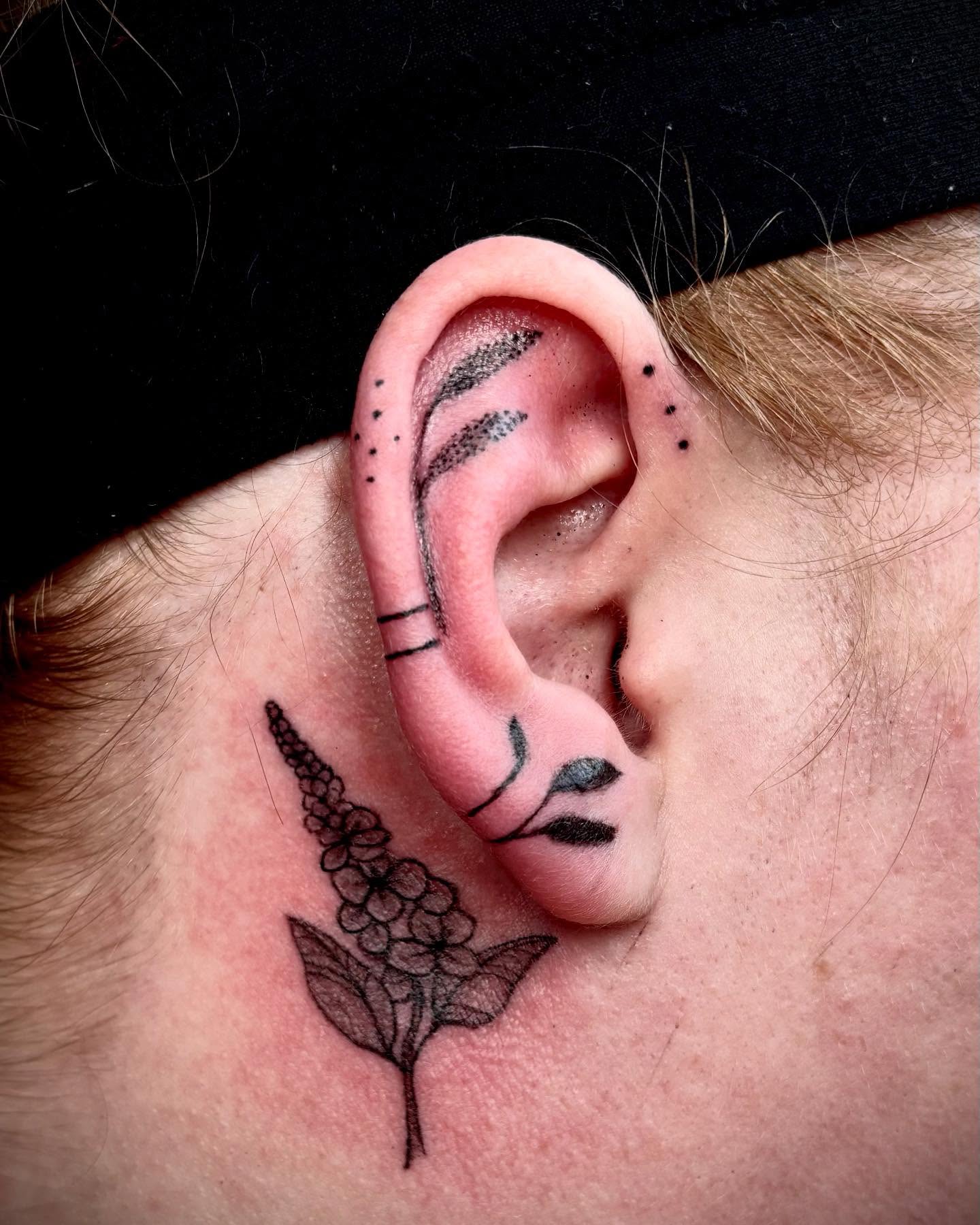 Tattoo by @persephoneink_ — dotwork, black_and_grey