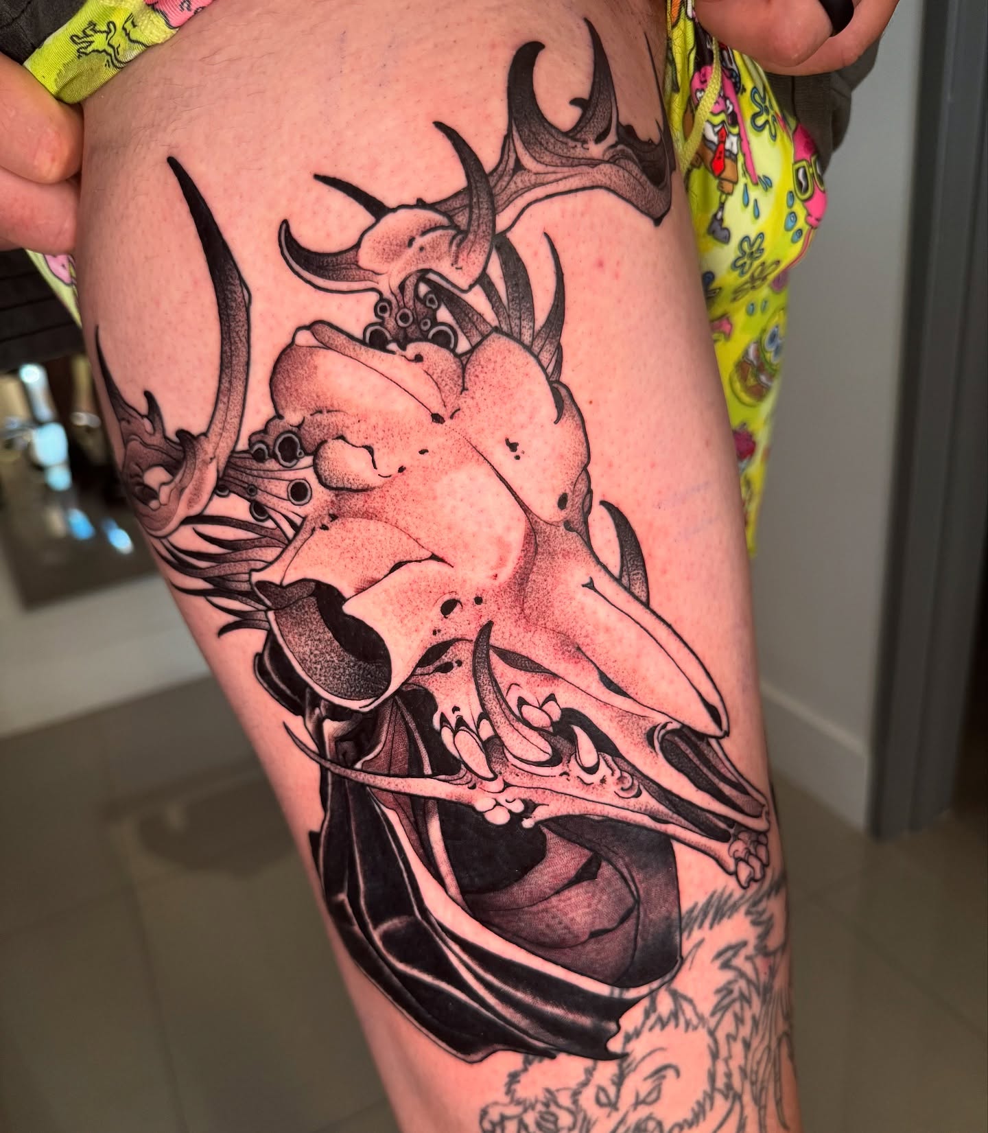 Tattoo by @sacred_crow — dotwork, realism