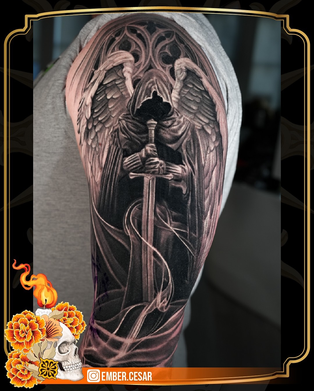 Tattoo by @ember.cesar — dark_realism