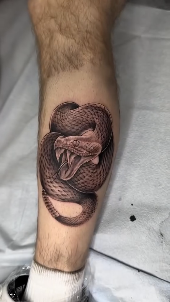Rattlesnake realism tattoo by Dani B.