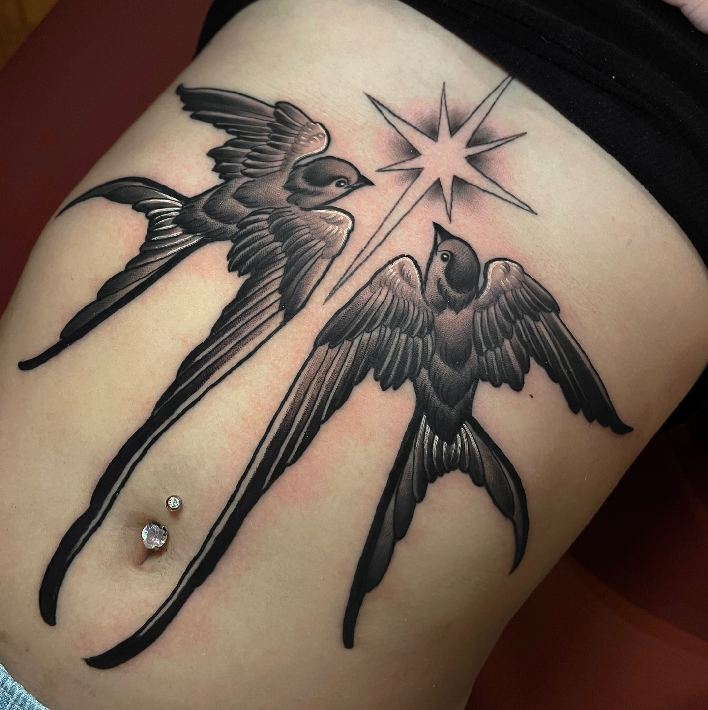 Tattoo by @corracarmine — black_and_grey