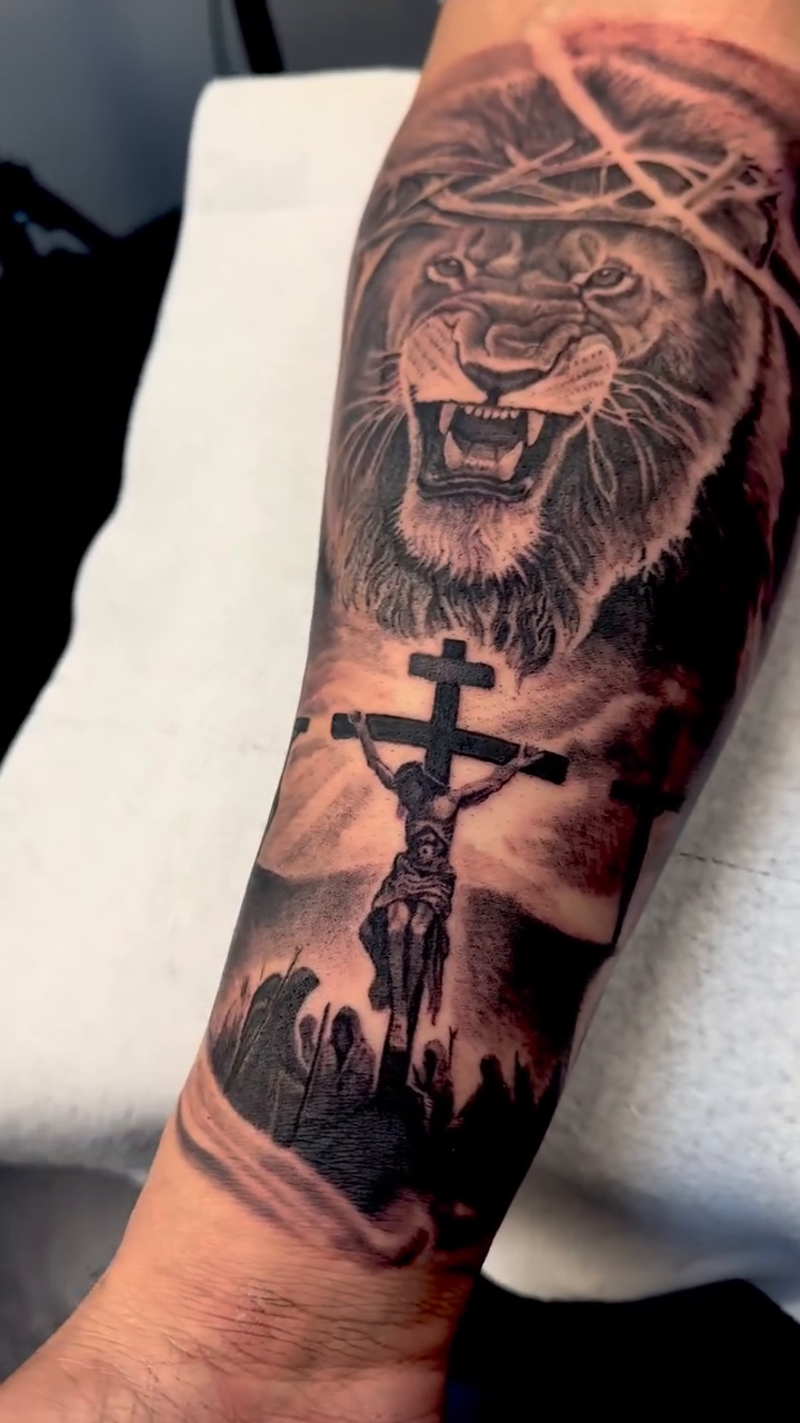 Tattoo by @tovar_tattoos — realism, black_and_grey