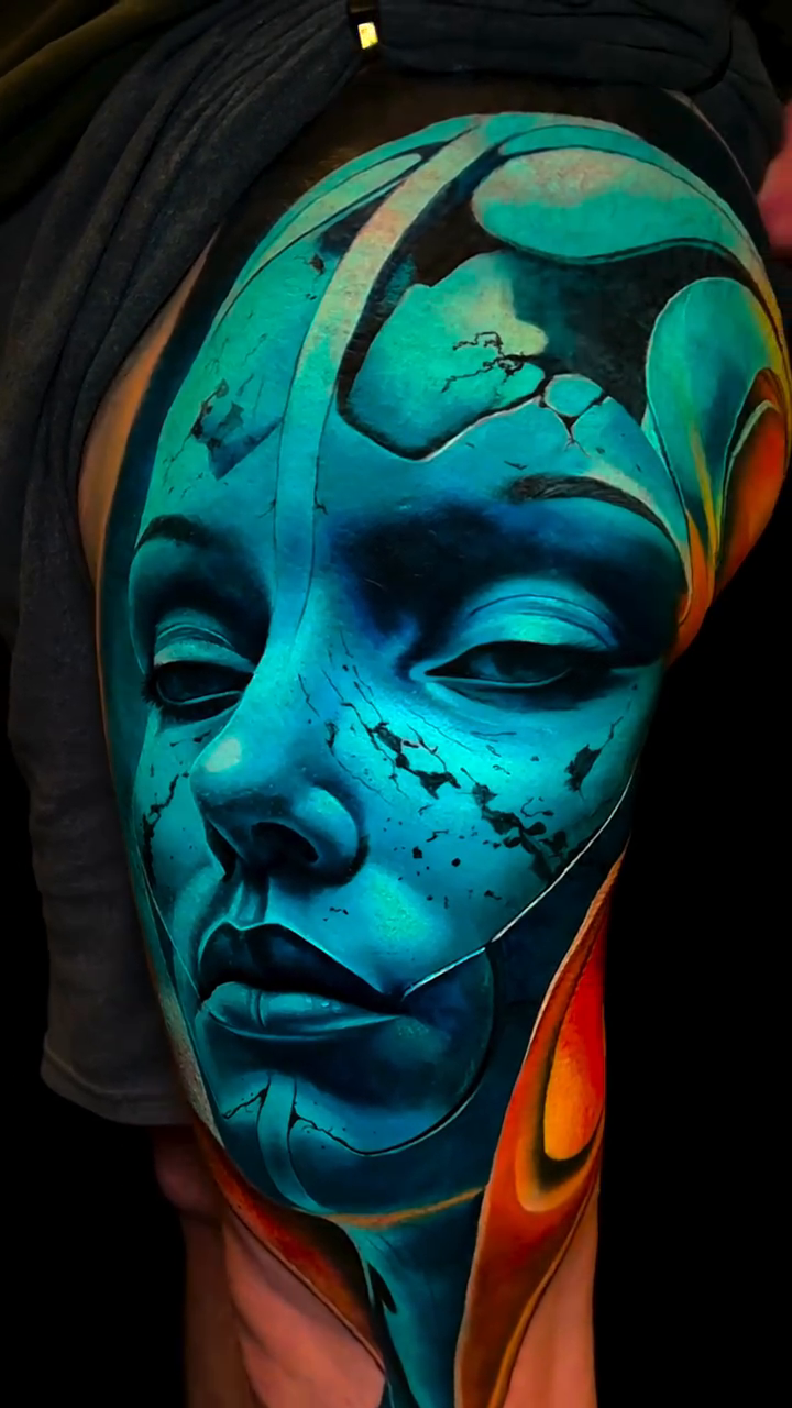 Surreal portrait realism tattoo by Kevin Bradley Jr, Mesa, Arizona