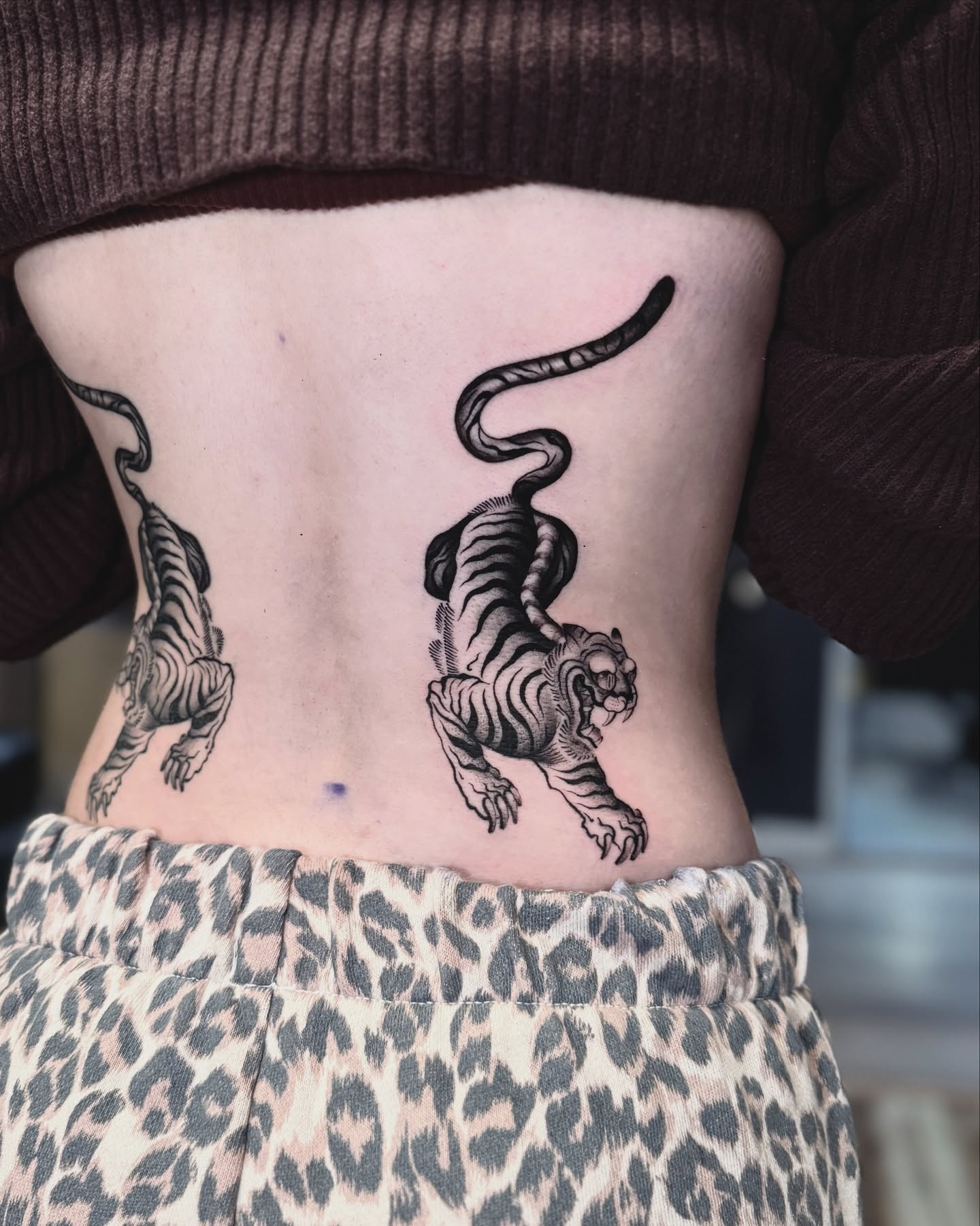 Tiger black and grey tattoo on the torso by ๐
๐๐๐๐ณ๐ฎ๐ฆ๐ข ๐๐๐ญ๐ญ๐จ๐จs