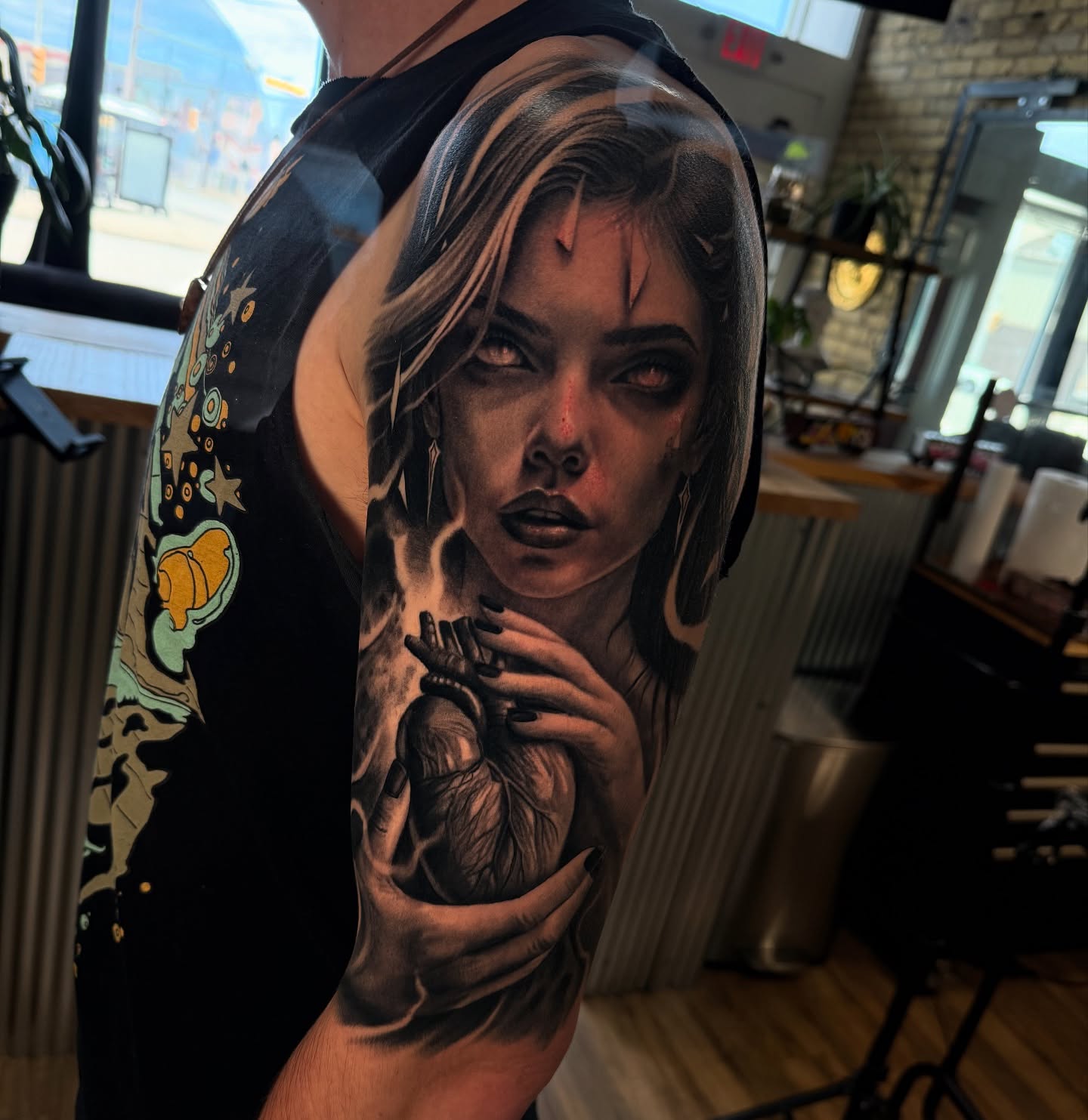Tattoo by @aaronthomastattoos — realism, dark_realism