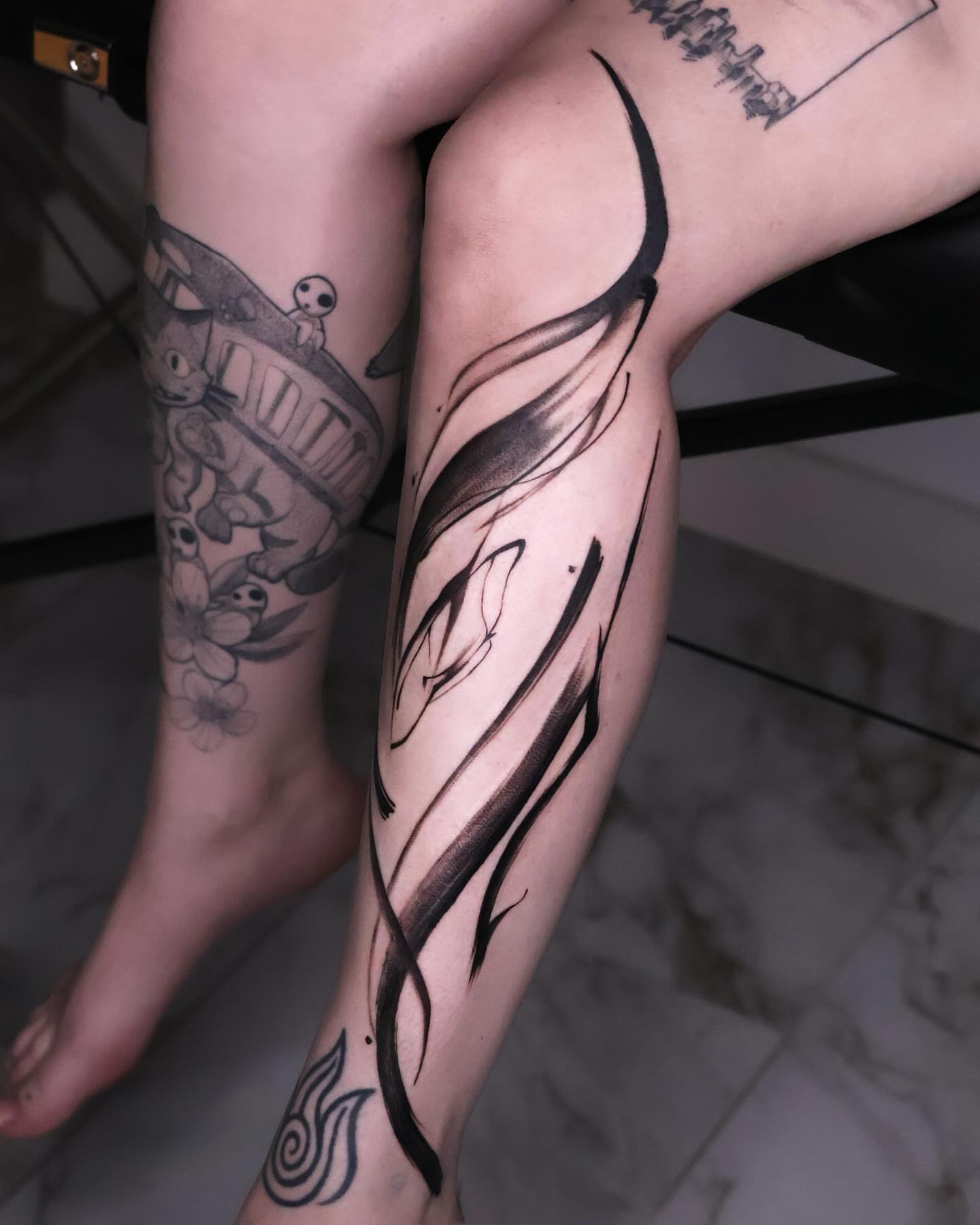 Tattoo by @kaki_tattooer — black_and_grey