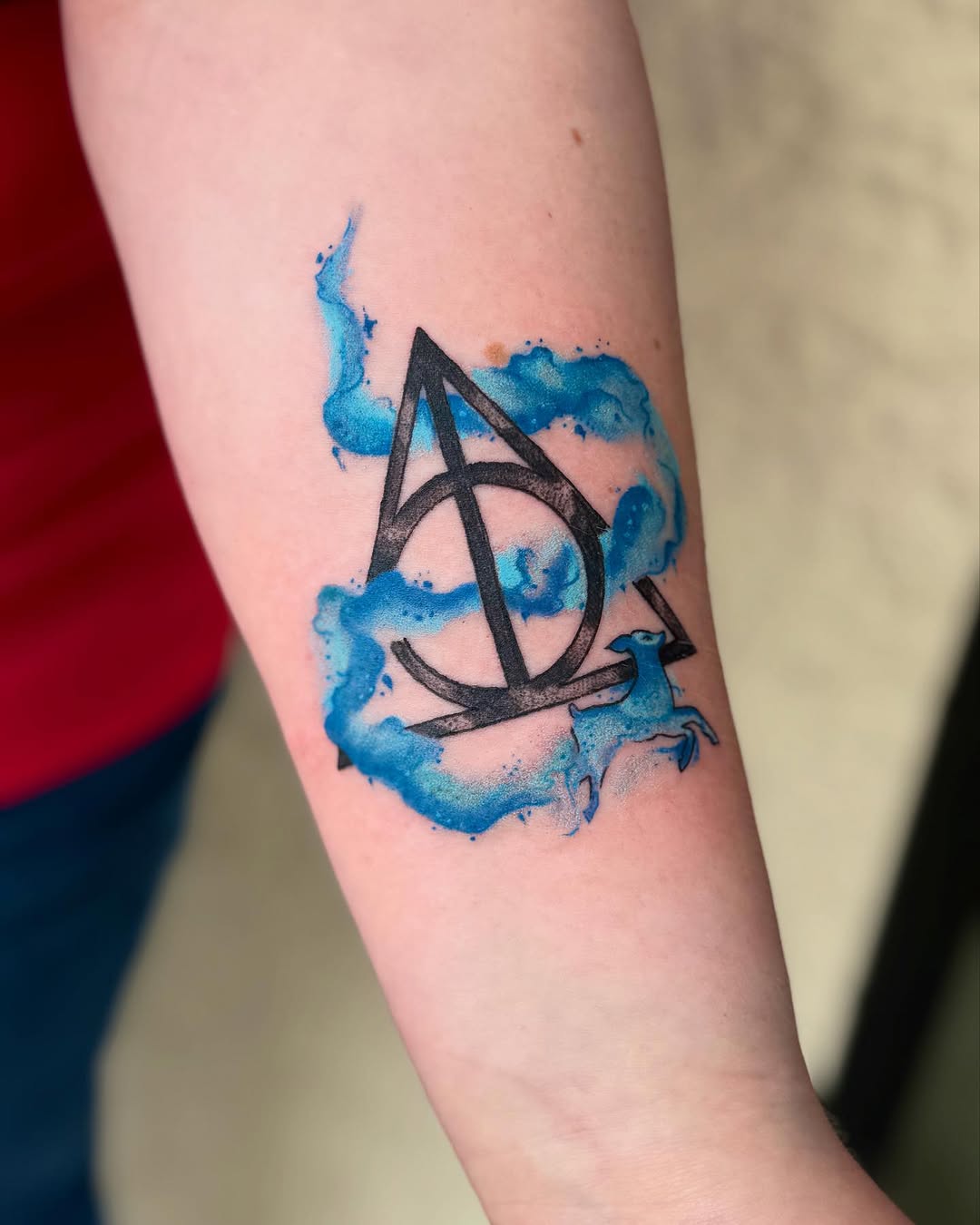Tattoo by @marissa_tattoos — blackwork, watercolor