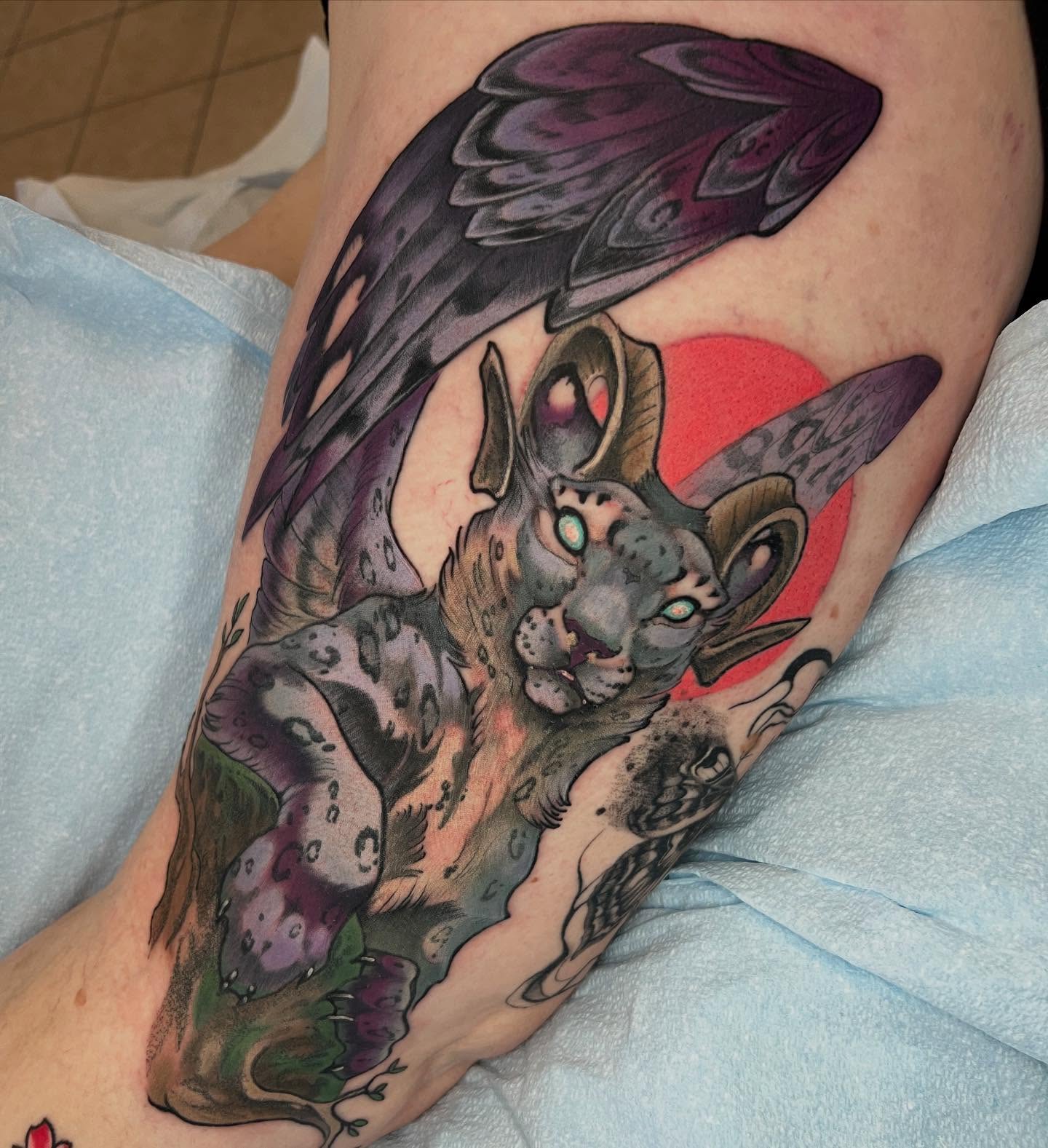 Mythical creature realism tattoo on the forearm by Kate Erso