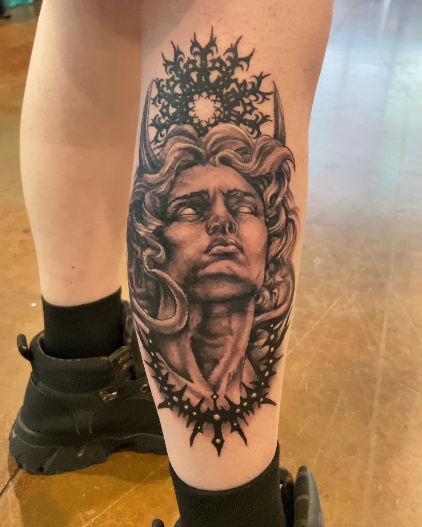Tattoo by @coltrain_45 — black_and_grey, realism