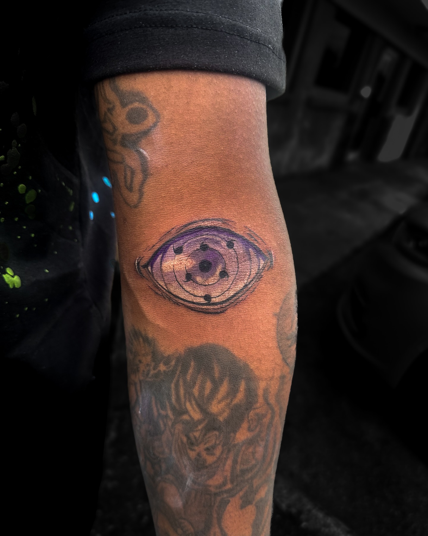 Eye dotwork tattoo on the forearm by Sincere